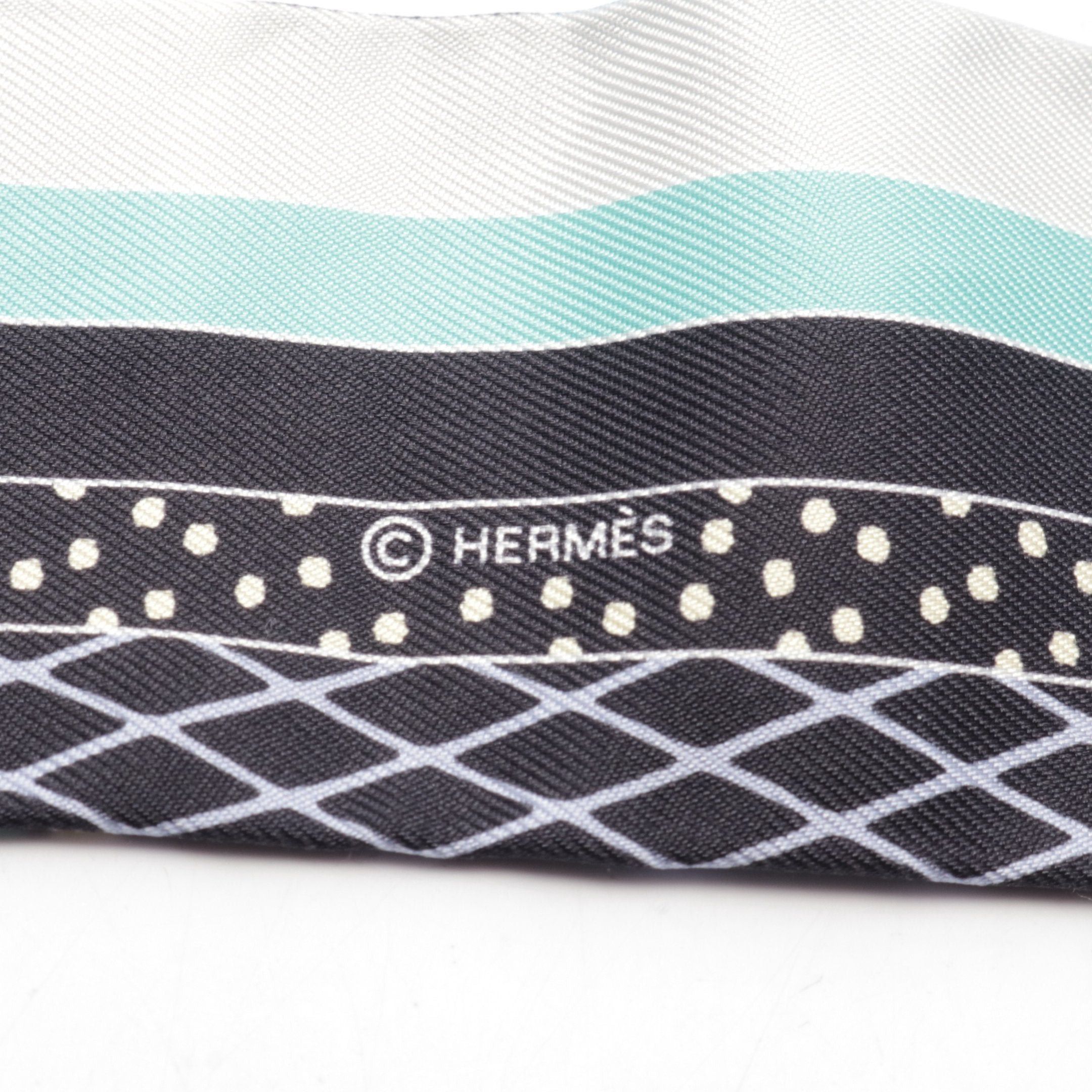 Hermes Hermes Twilly Grand Theatre Nouveau Ribbon Scarf Silk Black Multicolor Size ONE SIZE - 3 Thumbnail