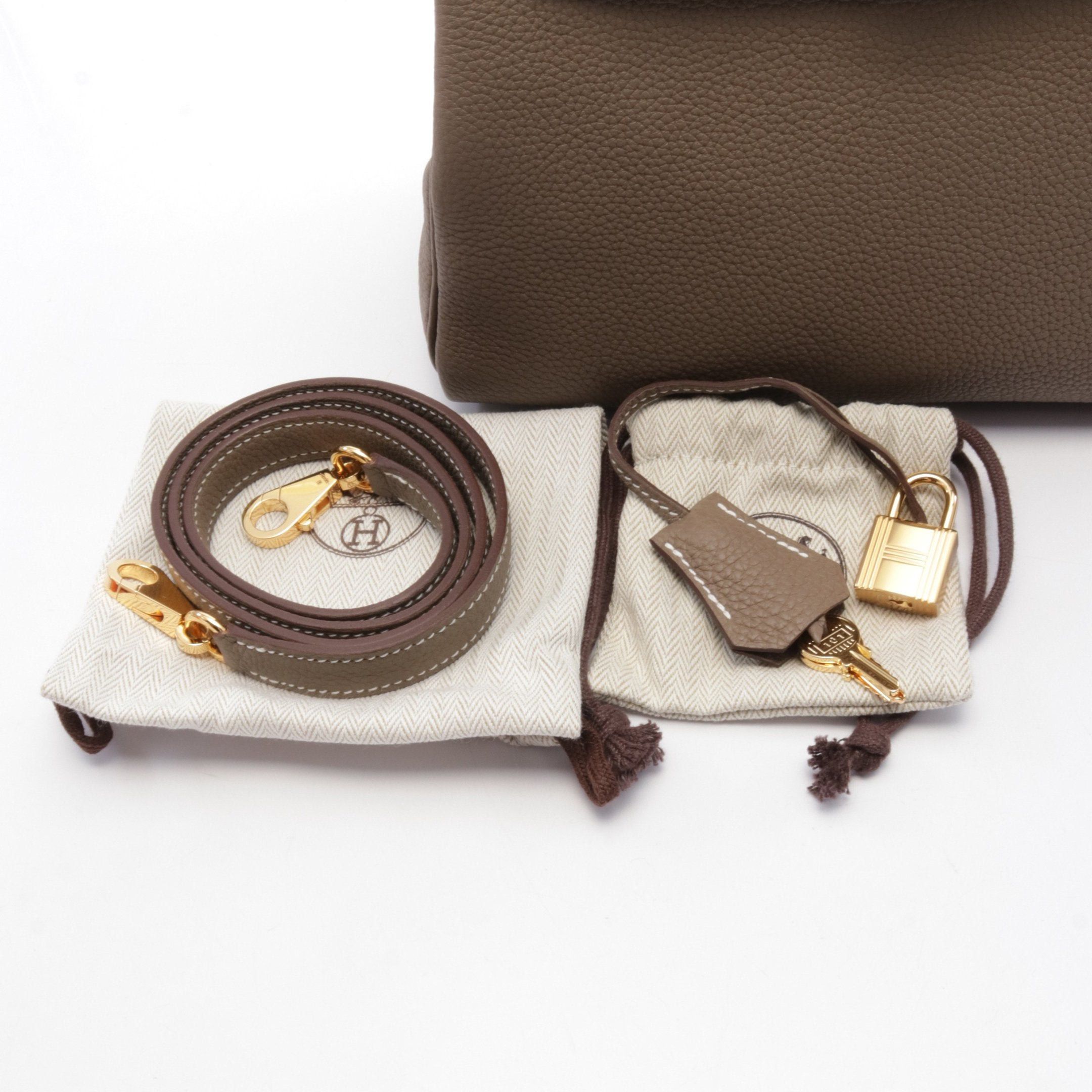 Hermes Hermes Kelly 25 Etoupe Handbag Togo Gray Brown Gold Hardware Double Engraved Size ONE SIZE - 6 Thumbnail