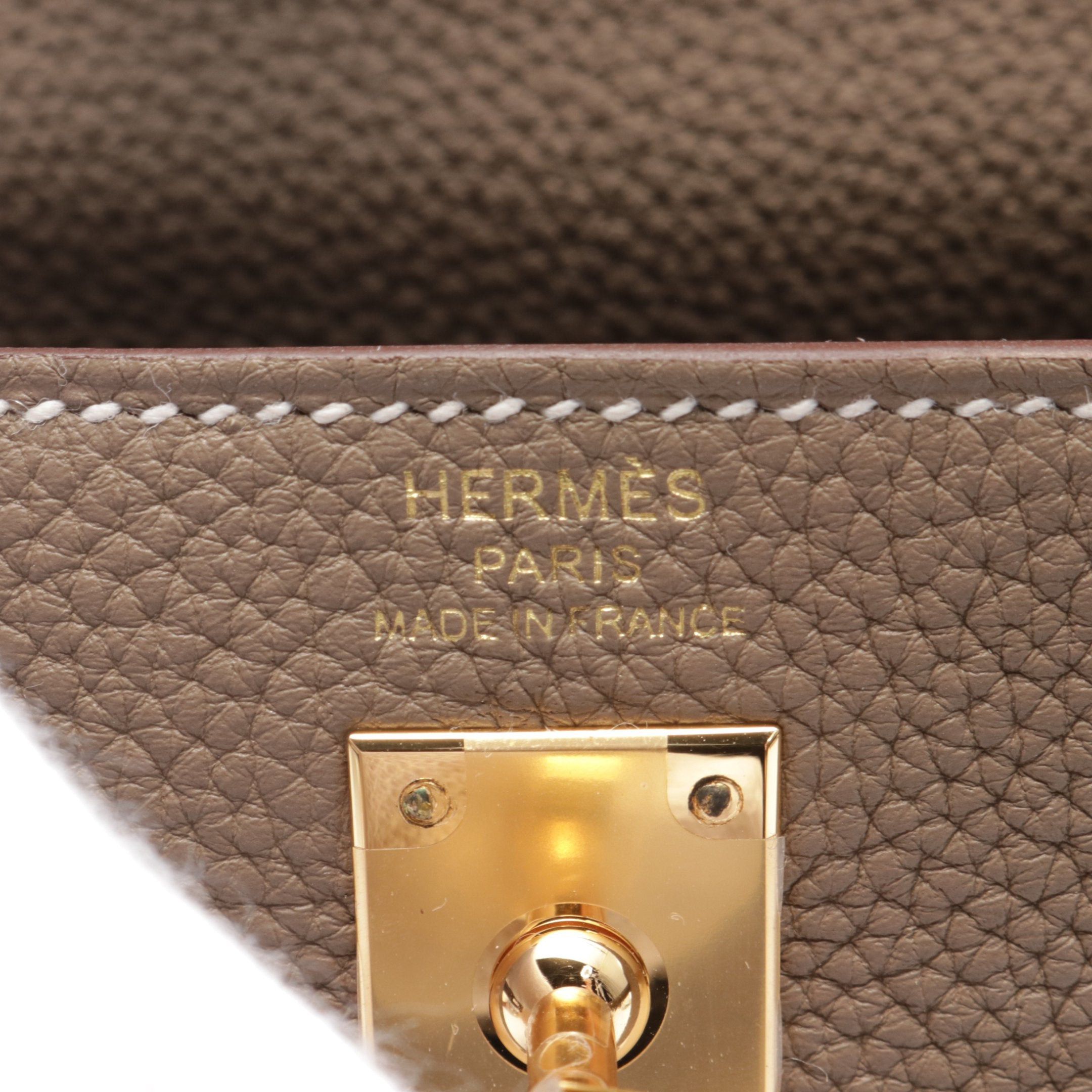 Hermes Hermes Kelly 25 Etoupe Handbag Togo Gray Brown Gold Hardware Double Engraved Size ONE SIZE - 4 Thumbnail