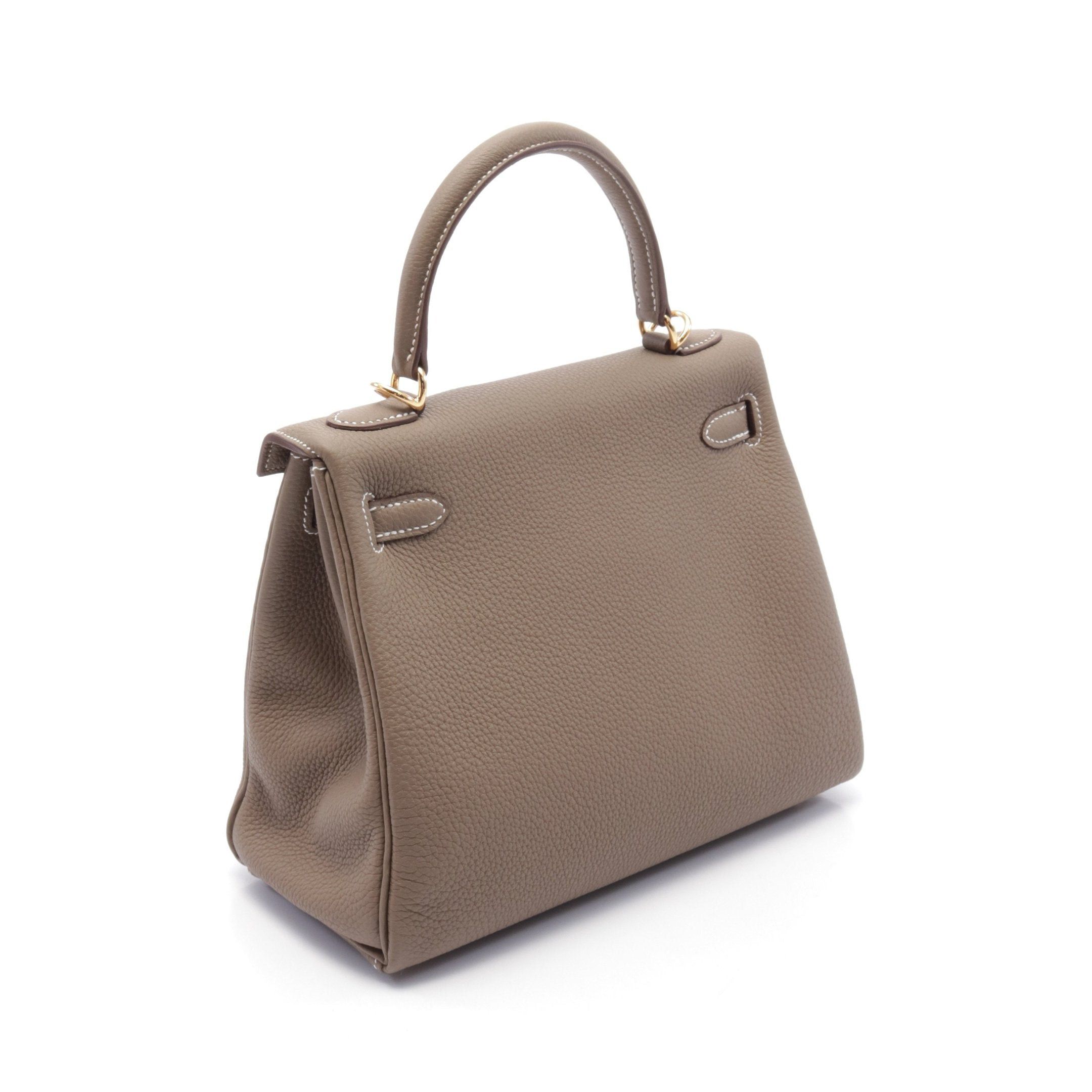 Hermes Hermes Kelly 25 Etoupe Handbag Togo Gray Brown Gold Hardware Double Engraved Size ONE SIZE - 2 Thumbnail