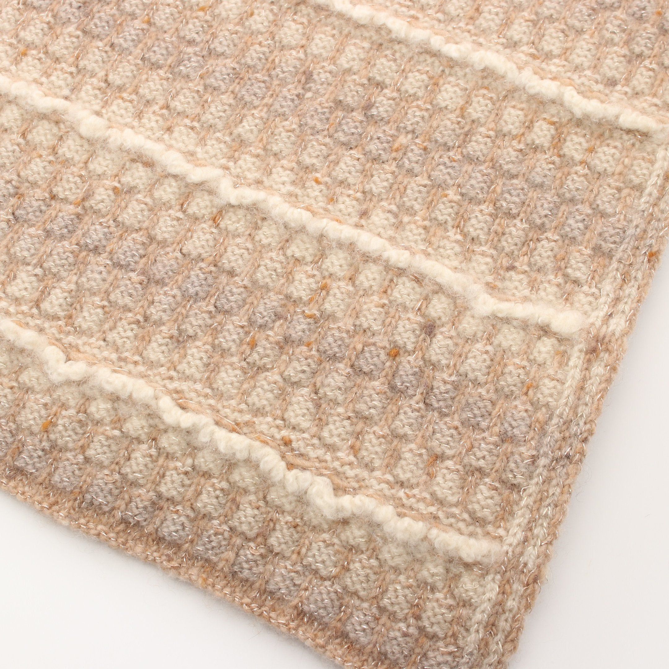 Chanel Chanel Coco Mark Knit Scarf Stall Cashmere Beige Size ONE SIZE - 7 Thumbnail