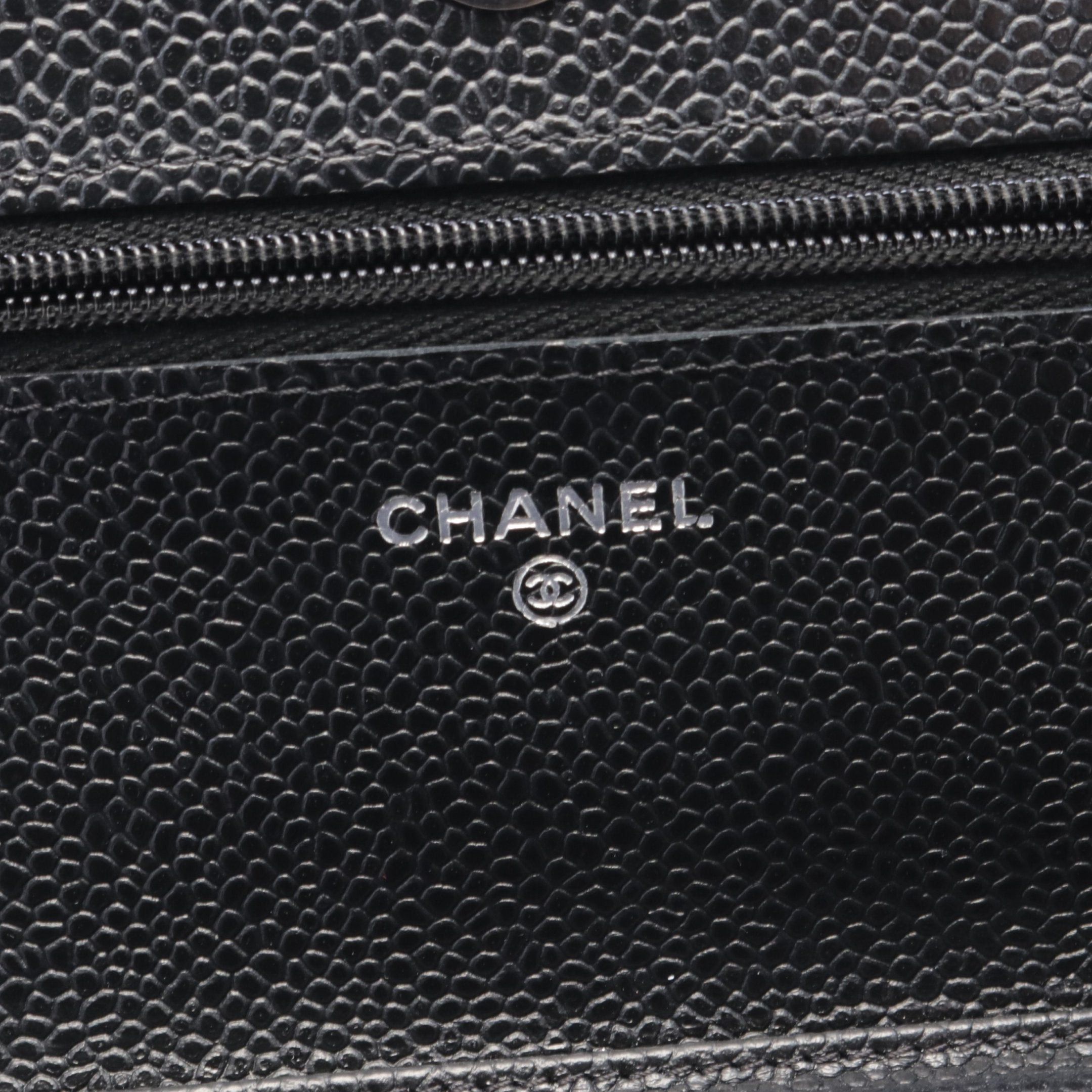 Chanel Chanel Matelasse Chain Wallet Caviar Skin Black Silver Hardware Size ONE SIZE - 4 Thumbnail