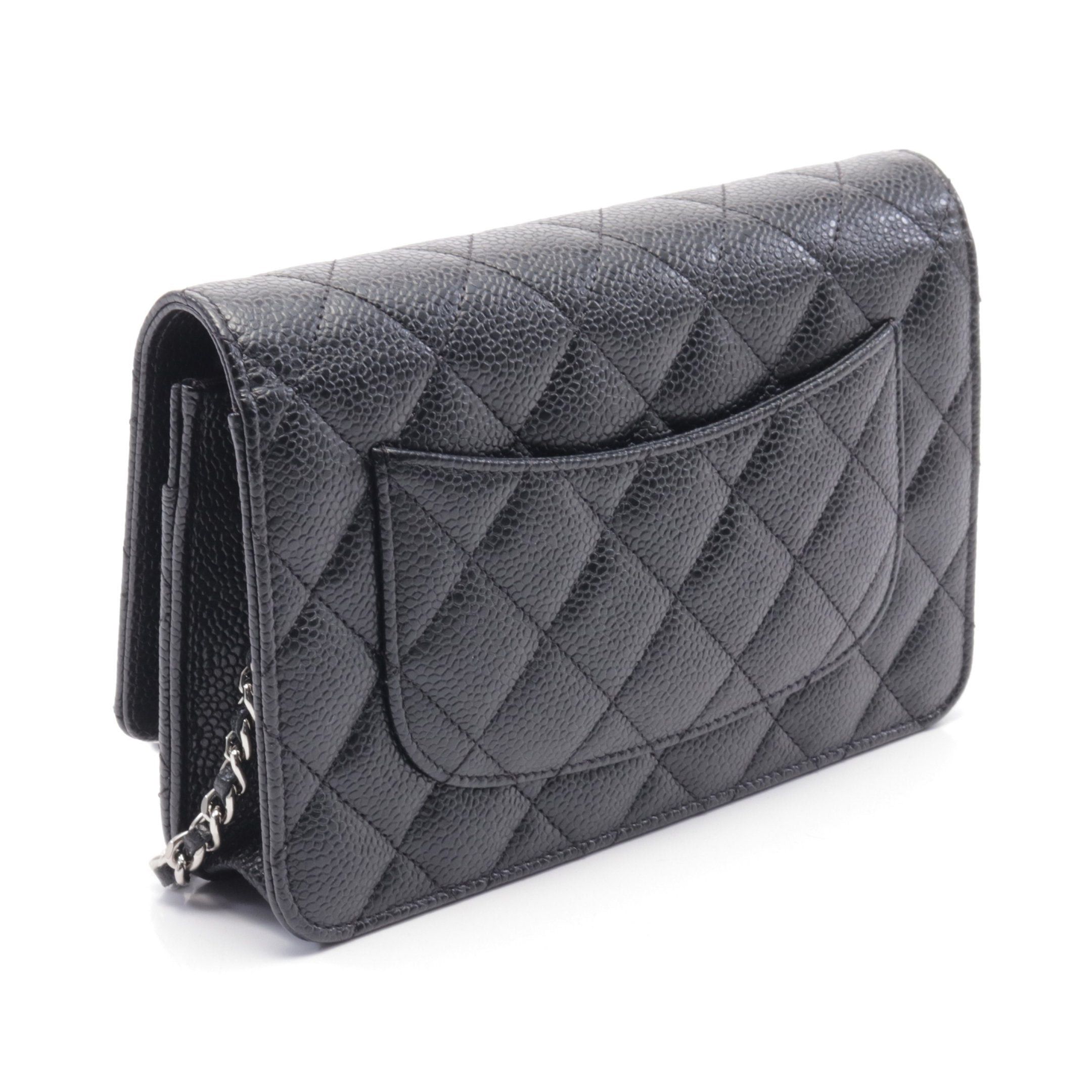 Chanel Chanel Matelasse Chain Wallet Caviar Skin Black Silver Hardware Size ONE SIZE - 2 Thumbnail