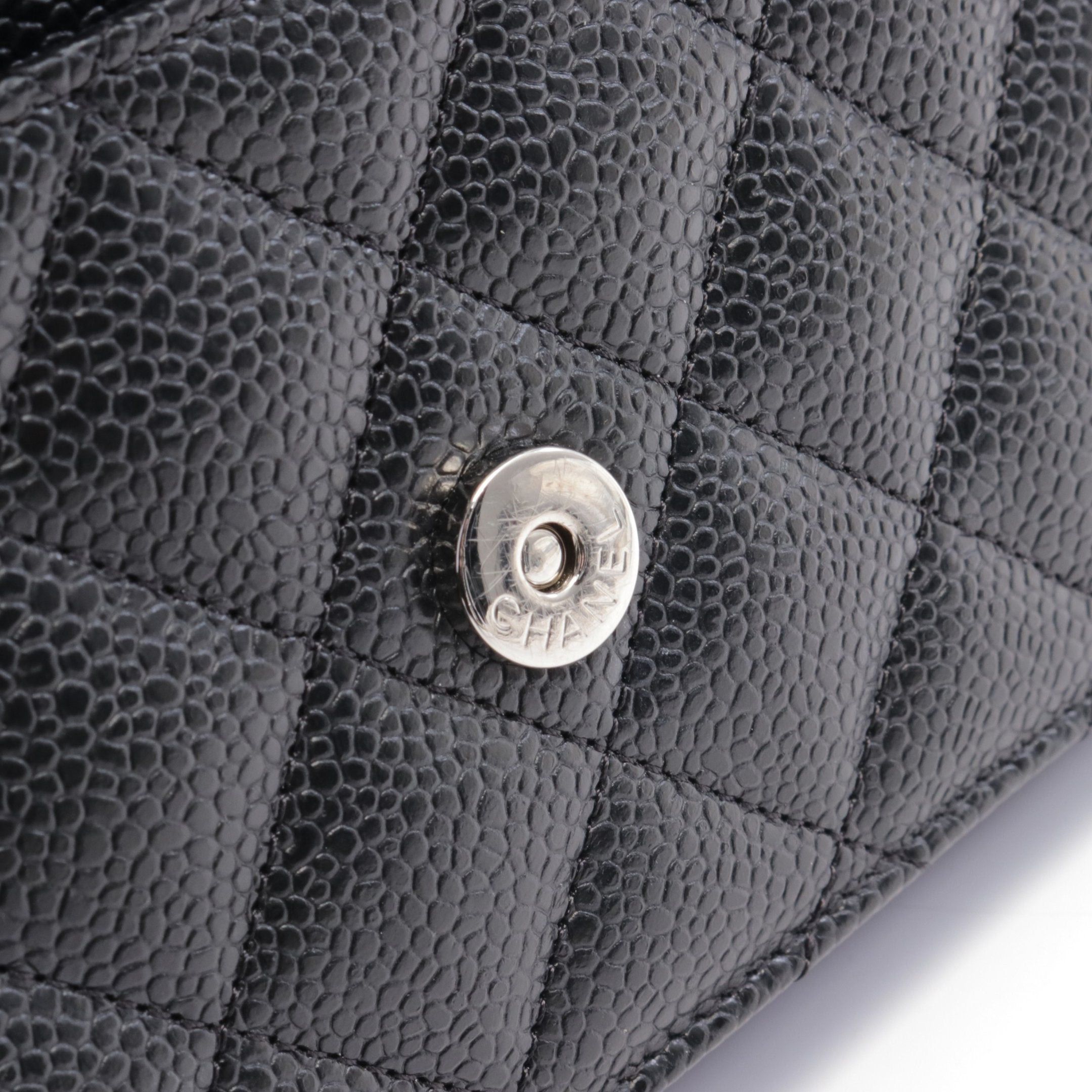 Chanel Chanel Matelasse Chain Wallet Caviar Skin Black Silver Hardware Size ONE SIZE - 6 Thumbnail