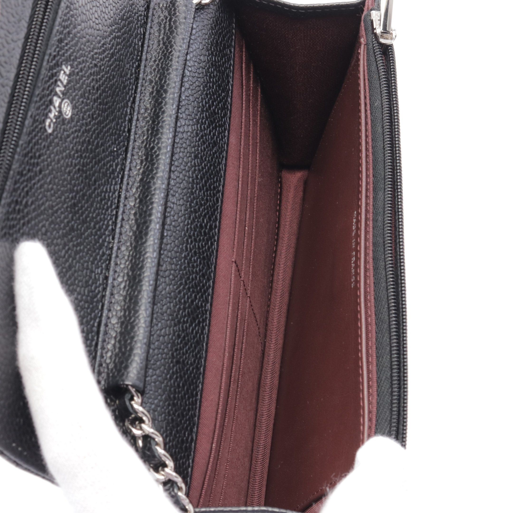 Chanel Chanel Matelasse Chain Wallet Caviar Skin Black Silver Hardware Size ONE SIZE - 3 Thumbnail