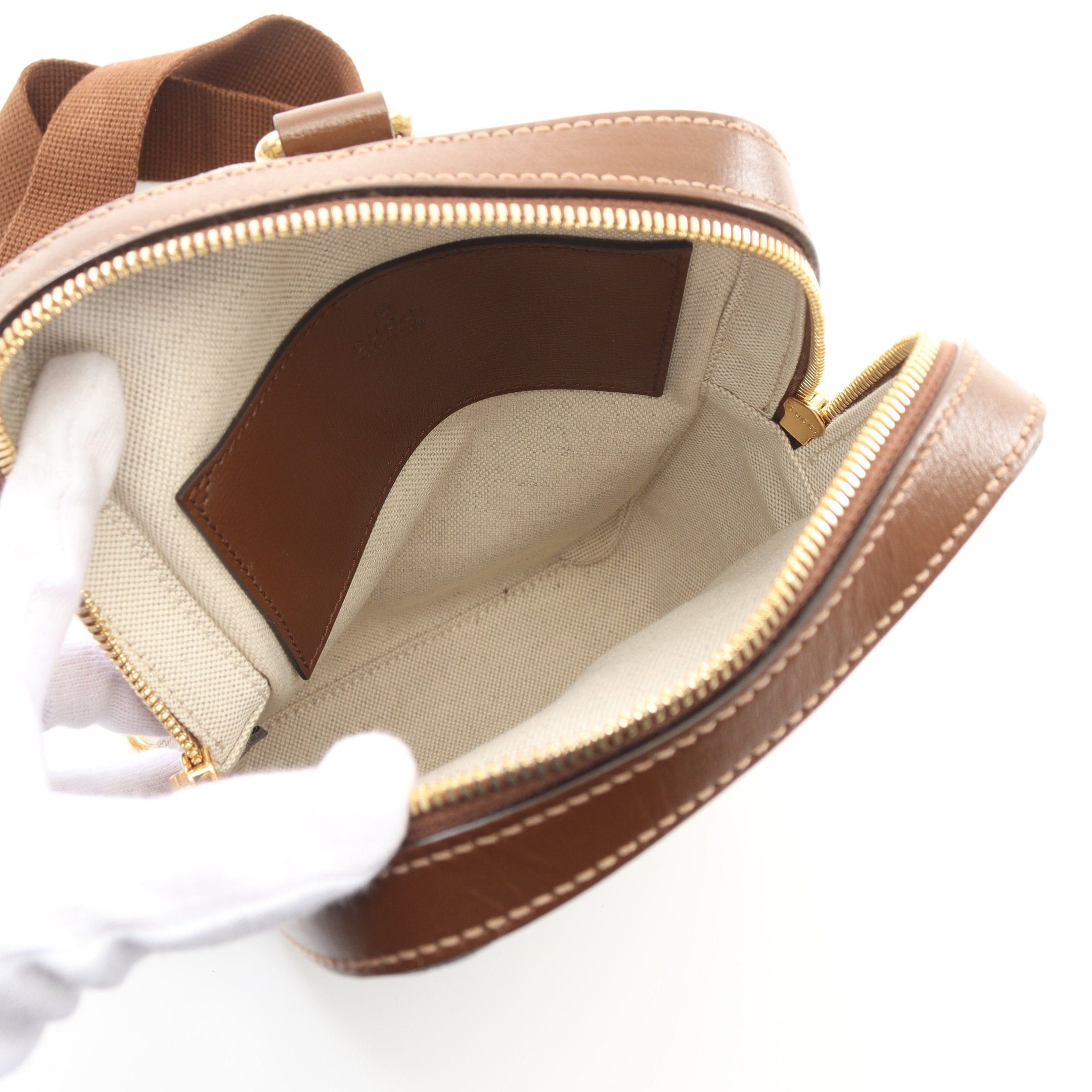 Gucci Gucci Interlocking G Gg Supreme Body Bag Leather Beige Brown Size ONE SIZE - 3 Thumbnail