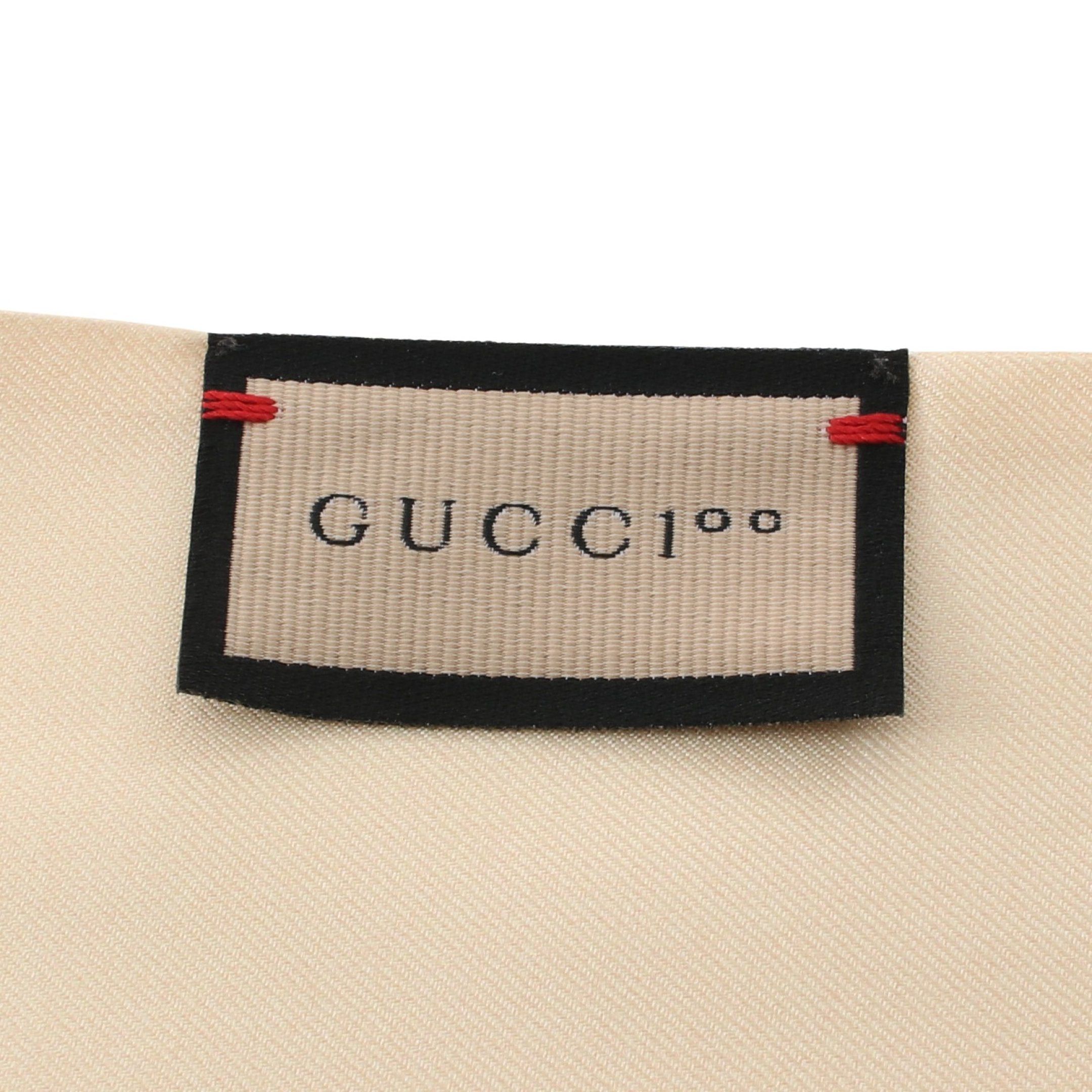 Gucci Gucci Stall Scarf Floral Silk Bordeaux Off White Multicolor 100Th Anniversary Model 2022Ss Size ONE SIZE - 2 Thumbnail