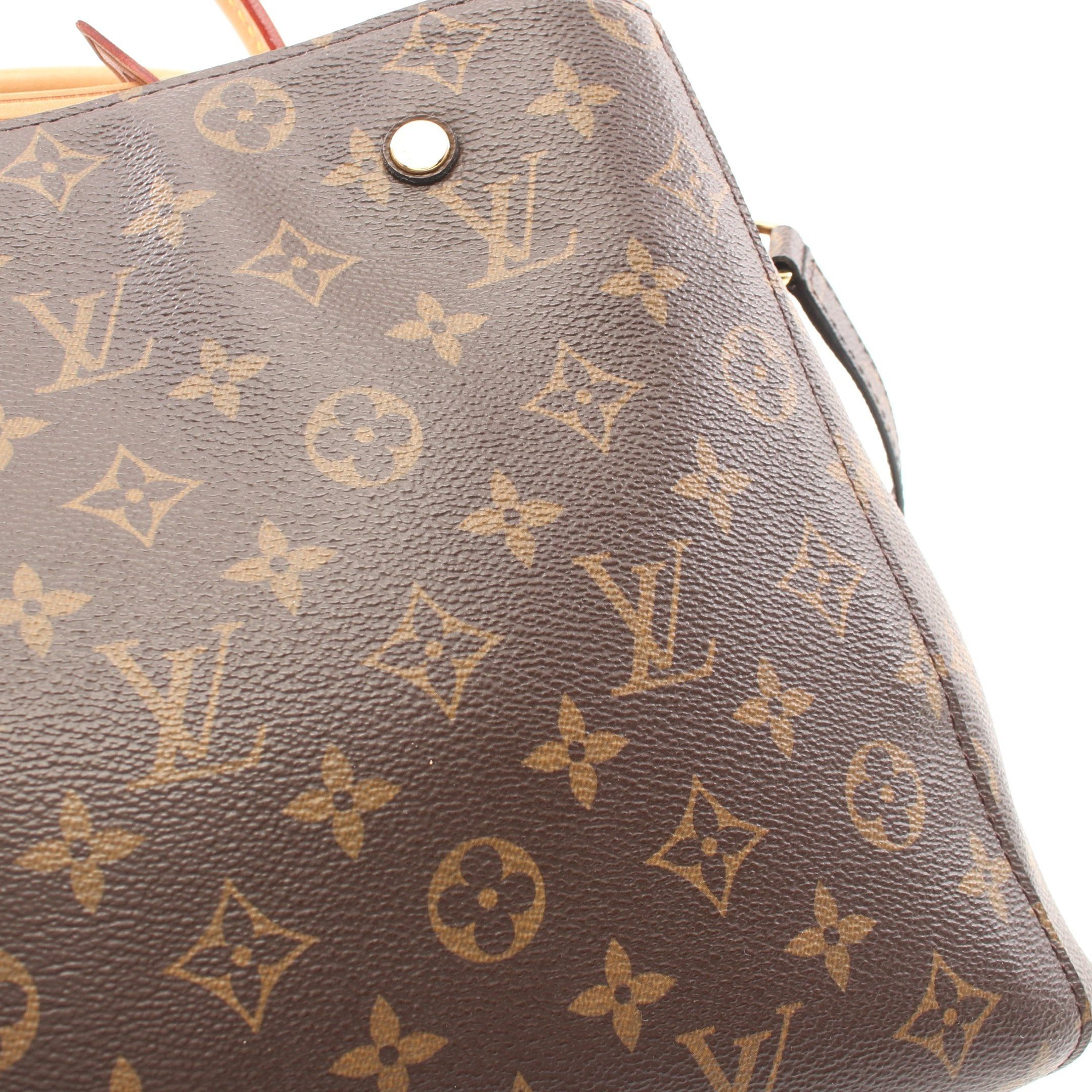 Louis Vuitton Louis Vuitton Montaigne Mm Monogram Handbag Leather Brown Size ONE SIZE - 8 Thumbnail