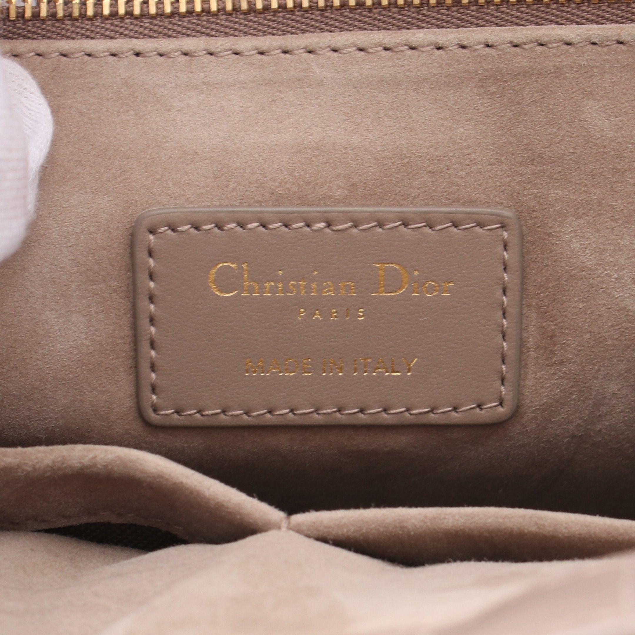 Dior Dior Book Tote Medium Macro Cannage Handbag Bag Leather Gray Beige Size ONE SIZE - 4 Thumbnail