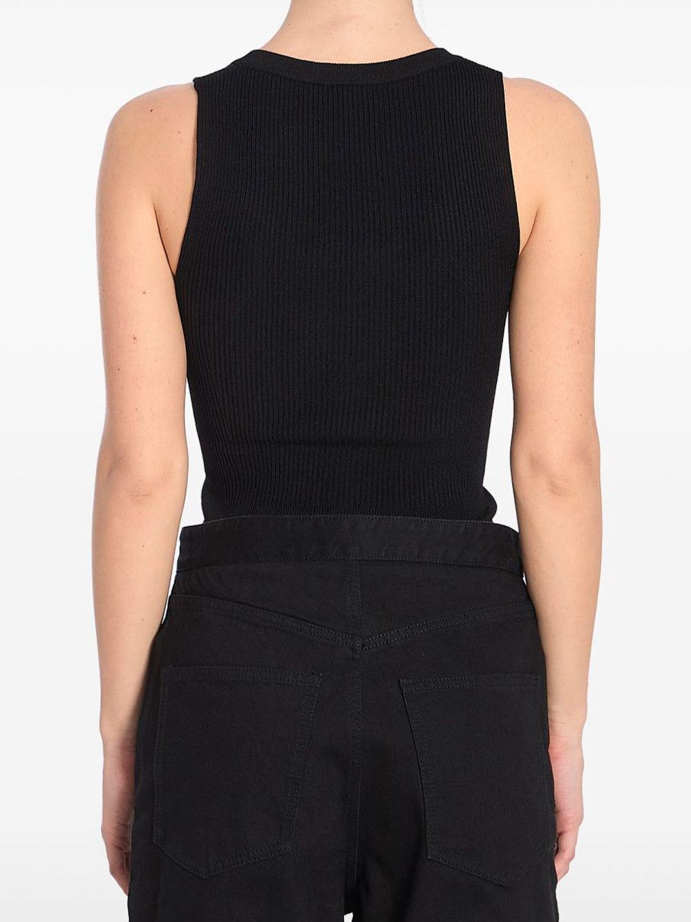 Alaia SLEEVELESS RIBBED KNIT BODYSUIT Size 28" / US 6 / IT 42 - 3 Thumbnail