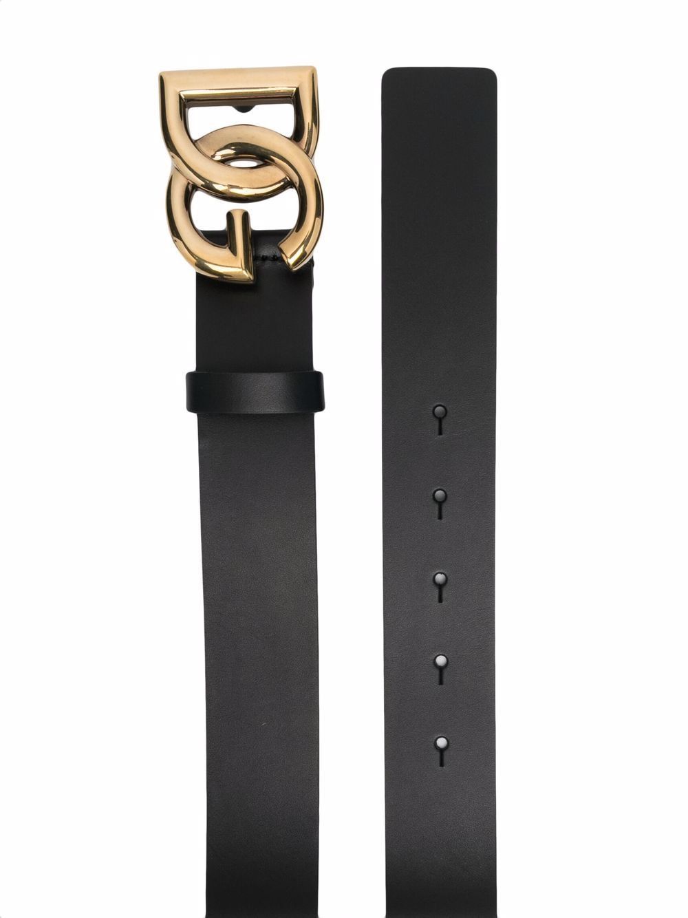 Dolce & Gabbana LUX LEATHER BELT WITH CROSSOVER DG LOGO BUCKLE Size ONE SIZE - 2 Thumbnail