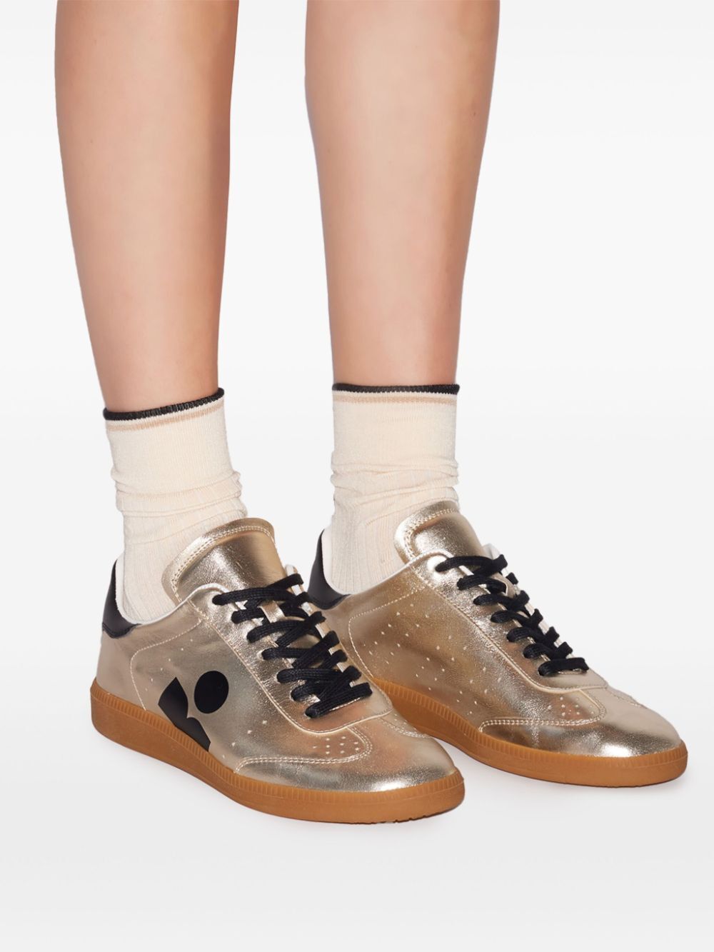 Isabel Marant METALLIC LEATHER KAYCEE SNEAKERS Size US 6 / IT 36 - 2 Thumbnail