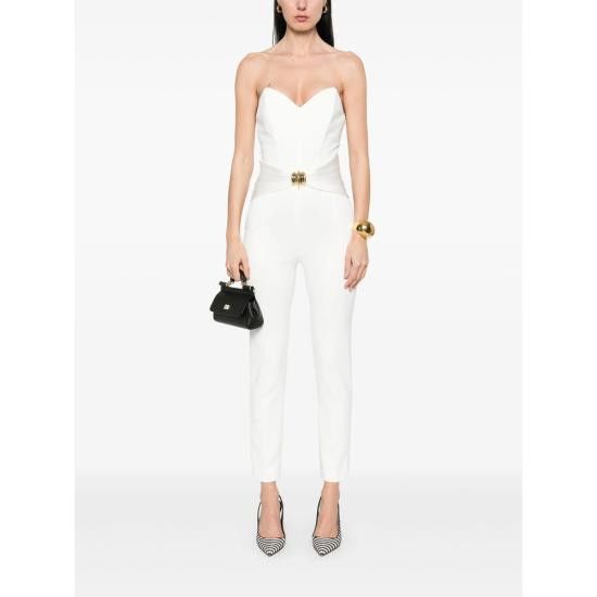 Elisabetta Franchi ELISABETTA FRANCHI Women Jumpsuits TU03951E2 360 WHITE Size 28" / US 6 / IT 42 - 4 Thumbnail