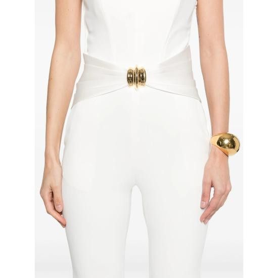 Elisabetta Franchi ELISABETTA FRANCHI Women Jumpsuits TU03951E2 360 WHITE Size 30" / US 8 / IT 44 - 3 Thumbnail