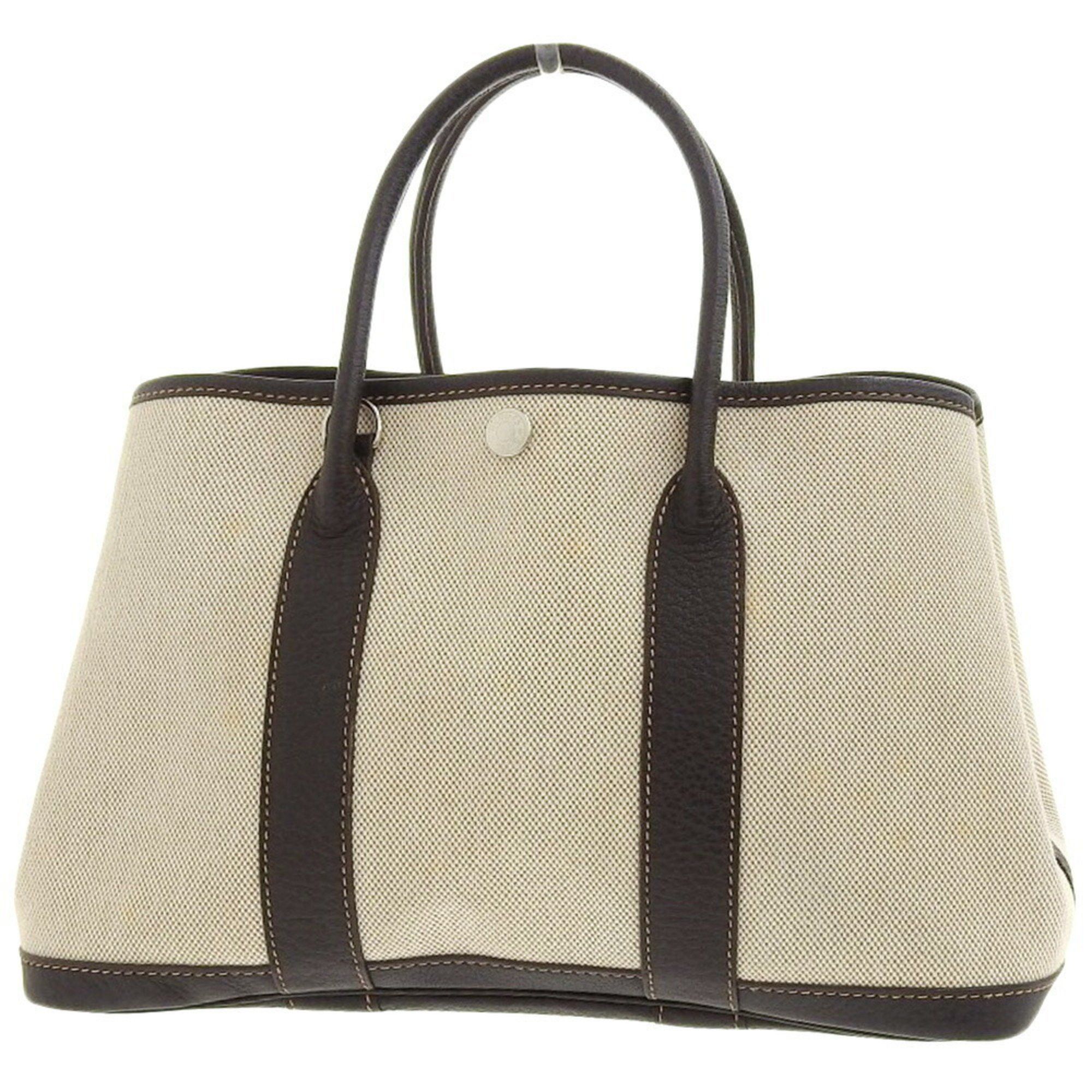 Hermes Hermes Garden 30 TPM □H stamped hand tote bag Toile Officier/Buffle Maroon/Beige Size ONE SIZE - 2 Thumbnail