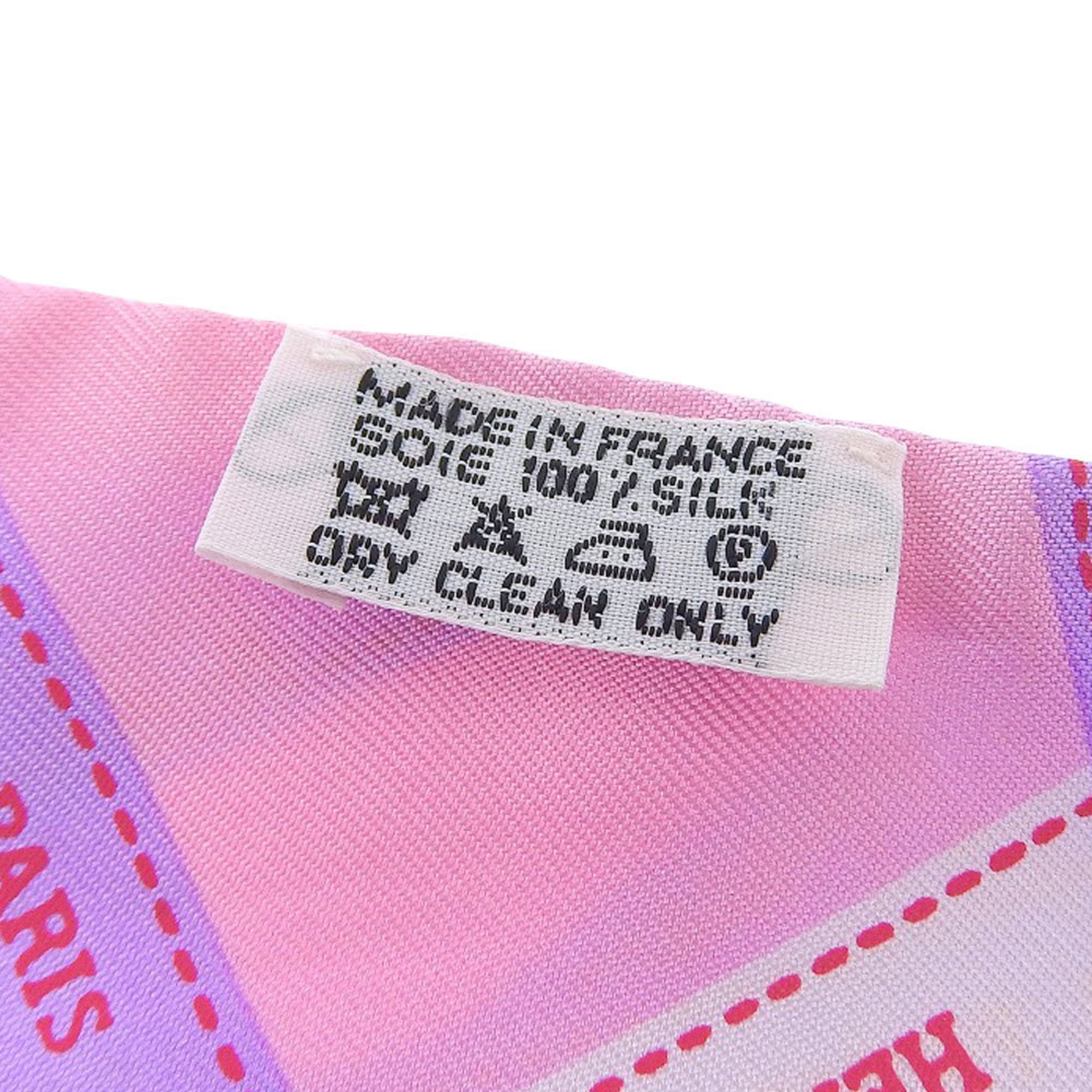 Hermes Hermes Scarf Muffler Bordeaux Ribbon Twilly Silk Pink Size ONE SIZE - 6 Thumbnail