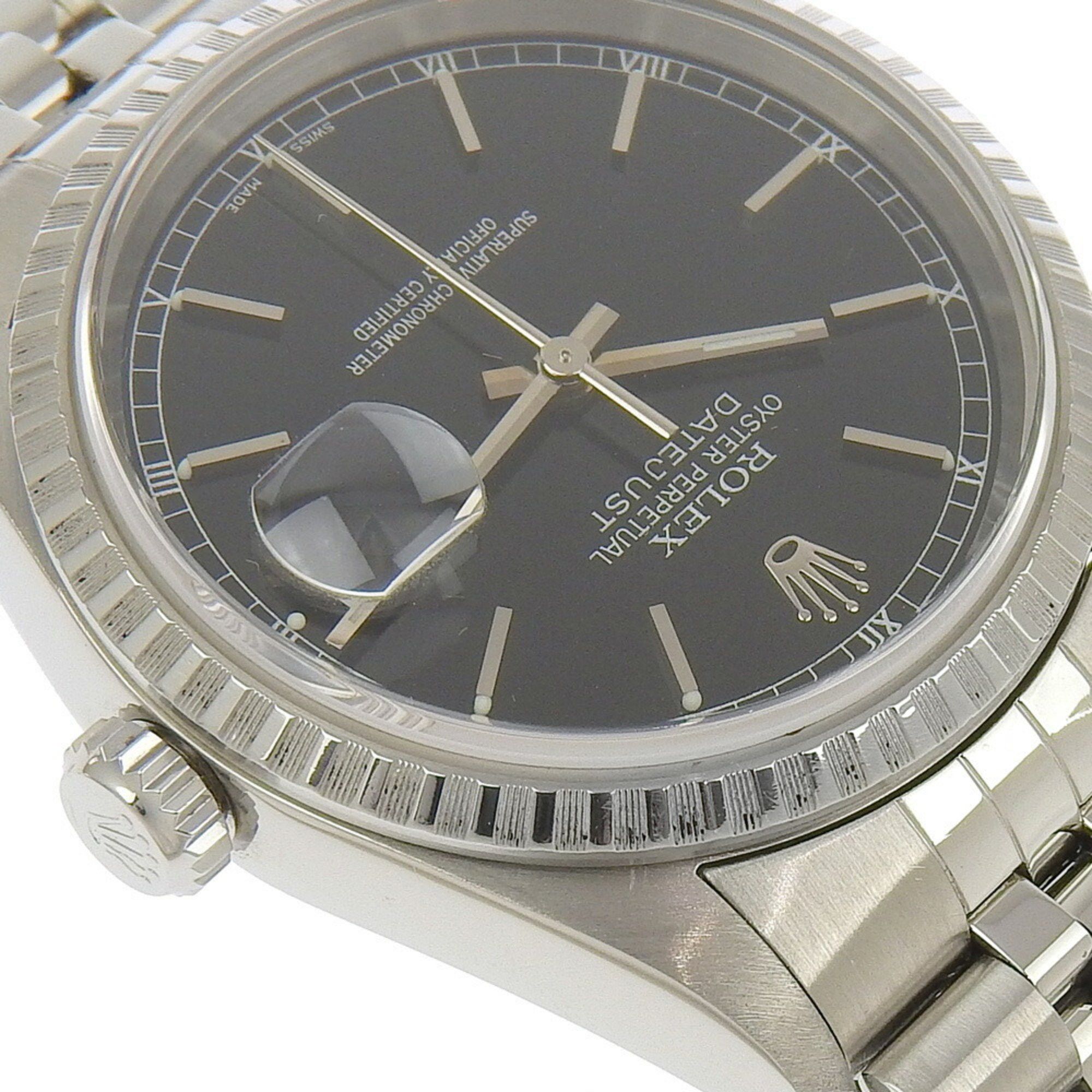 Rolex Rolex Datejust U-serial 16220 Black Dial SS 2024/10 Automatic Watch 36mm Men's Size ONE SIZE - 5 Thumbnail