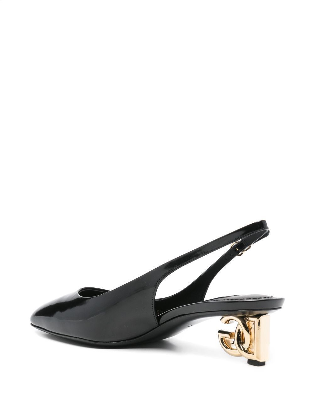 Dolce & Gabbana LOGO-HEEL PATENT LEATHER SLINGBACK PUMPS Size US 8 / IT 38 - 3 Thumbnail