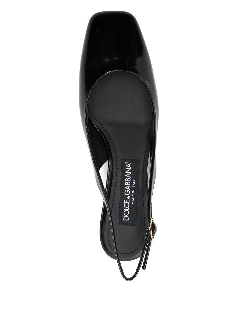Dolce & Gabbana LOGO-HEEL PATENT LEATHER SLINGBACK PUMPS Size US 8 / IT 38 - 4 Thumbnail