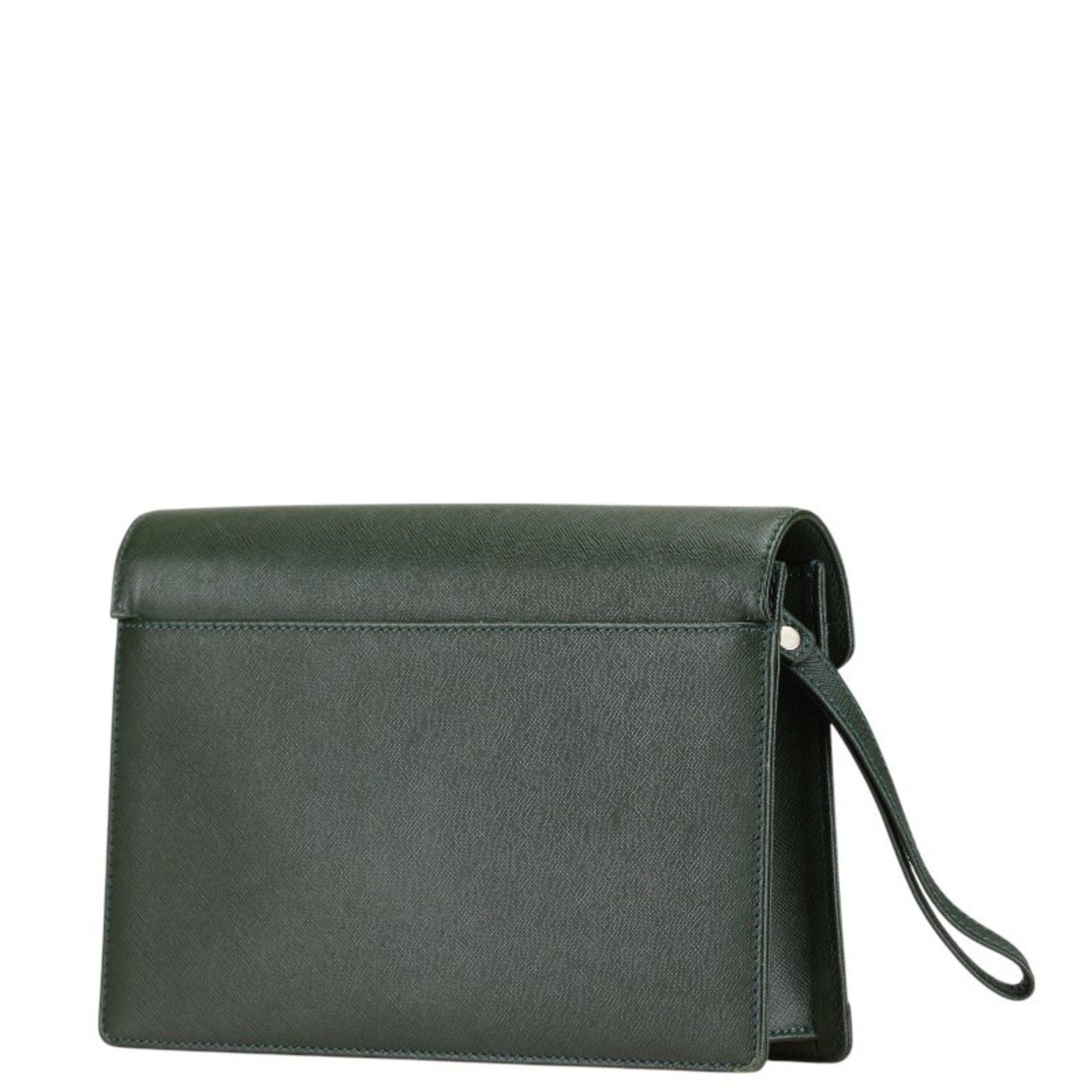 Burberry Burberry clutch bag, second green leather, men's, BURBERRY Size ONE SIZE - 2 Thumbnail
