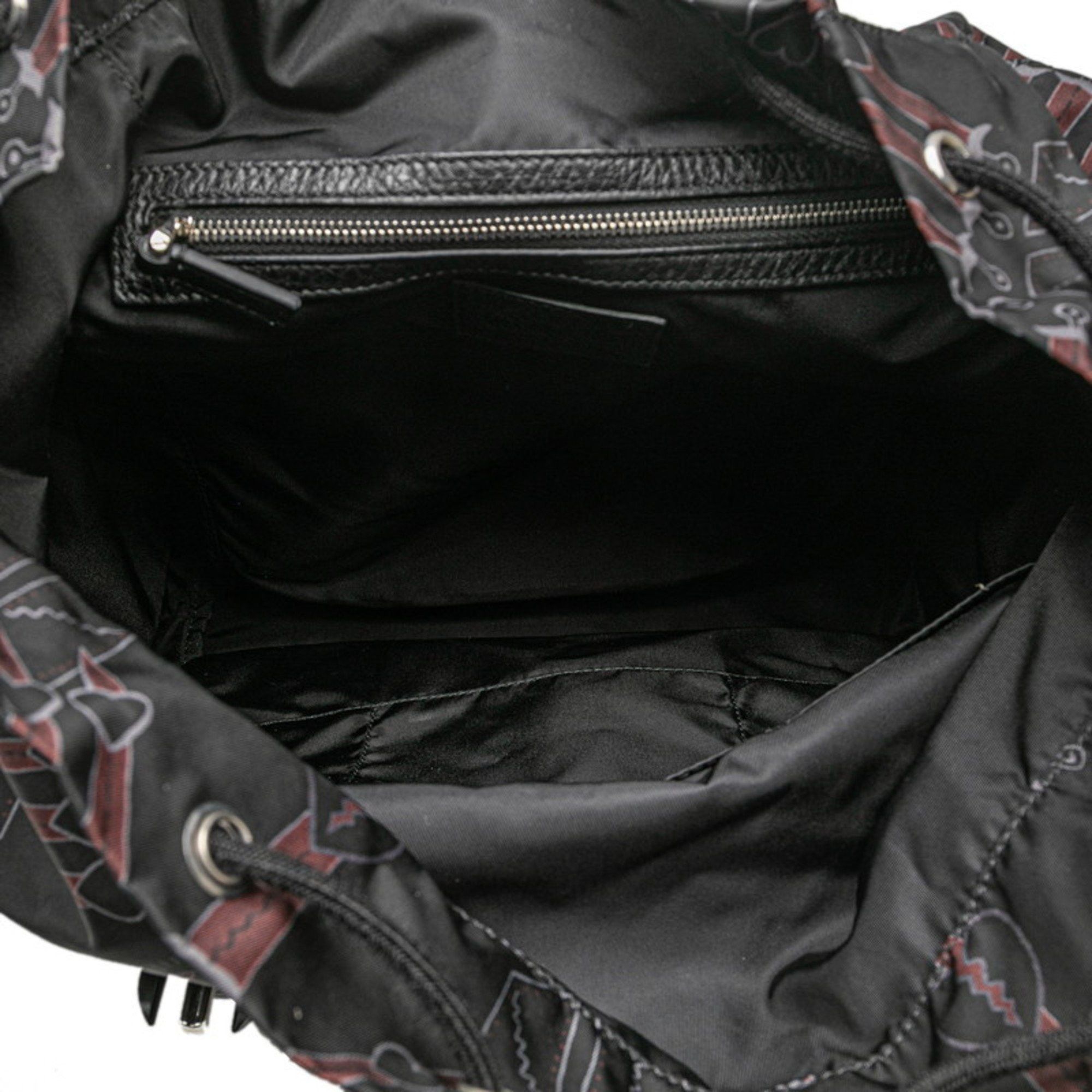 Valentino Valentino Love Blade Backpack Black Multicolor Nylon Leather Men's VALENTINO Size ONE SIZE - 4 Thumbnail