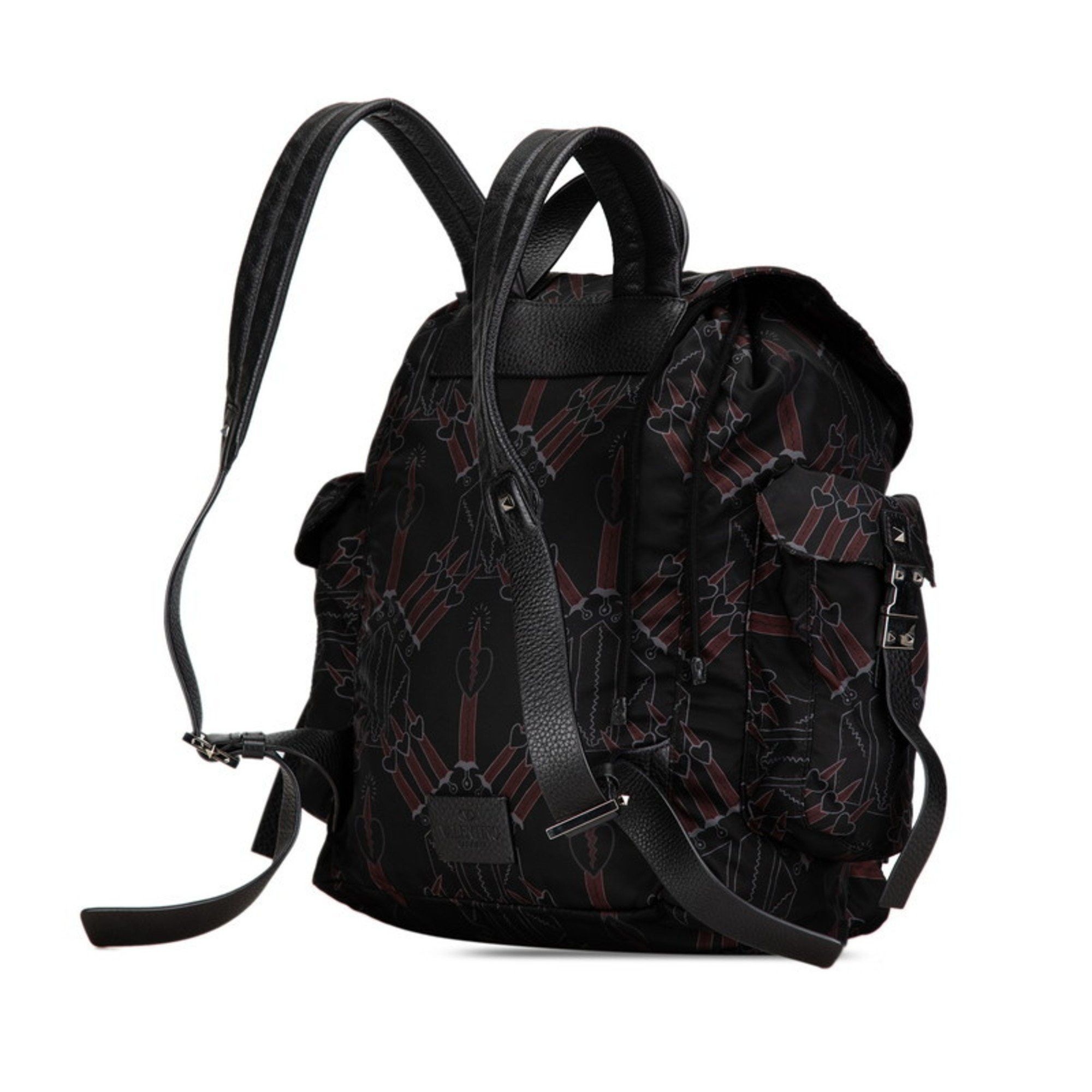 Valentino Valentino Love Blade Backpack Black Multicolor Nylon Leather Men's VALENTINO Size ONE SIZE - 2 Thumbnail