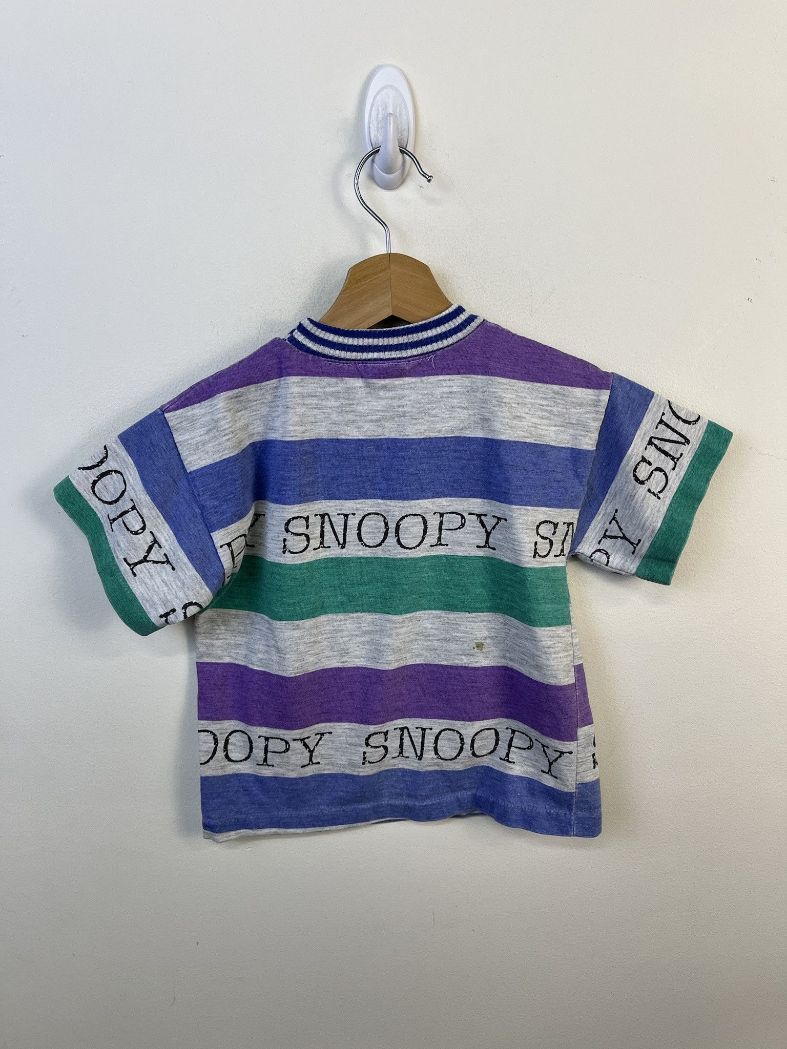 Disney × Vintage Vintage Tee Shirt Disney Snoopy Striped Child;s Tee Shirt Single Stitch Striped Tee Size XXS (4T) Size US XXS / EU 40 - 4 Thumbnail