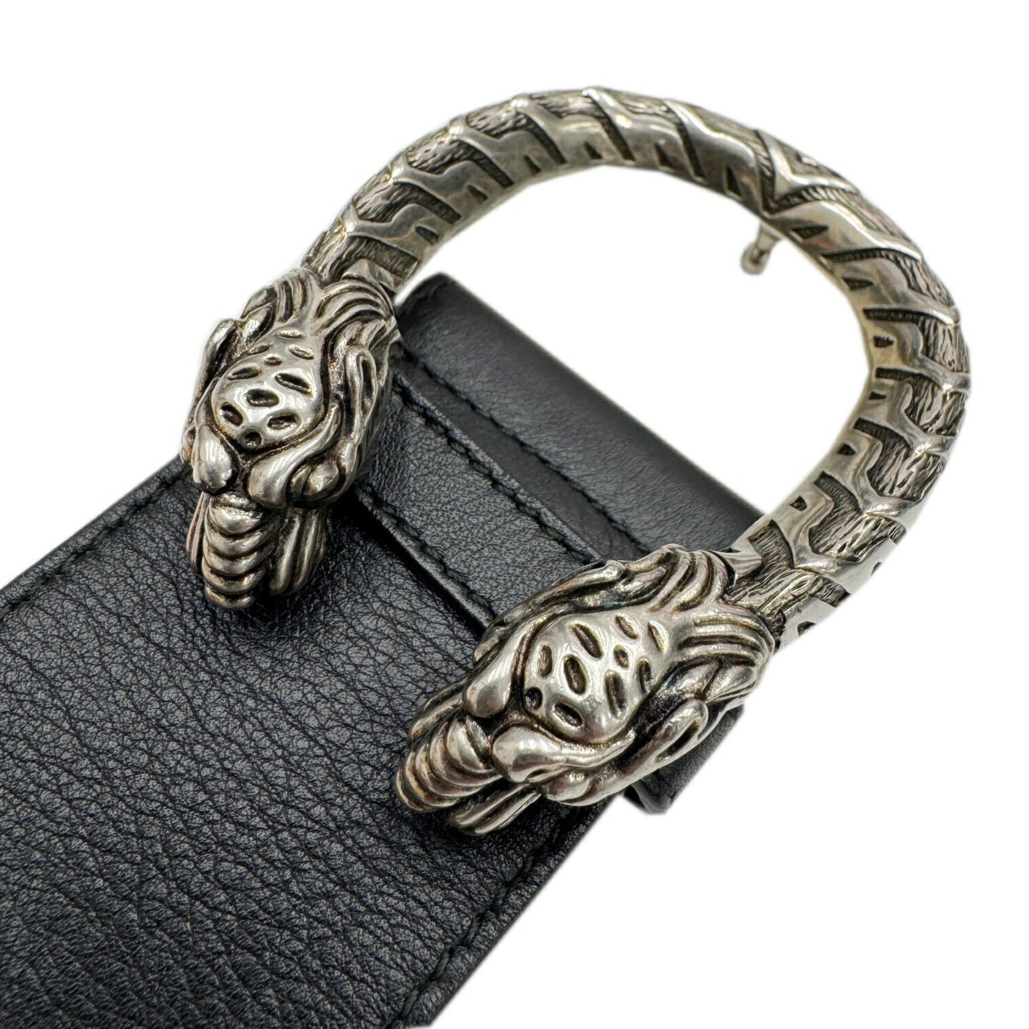 Gucci GUCCI Dionysus Leather Belt 400592 Black 85cm Men's Gorgeous Size ONE SIZE - 4 Thumbnail