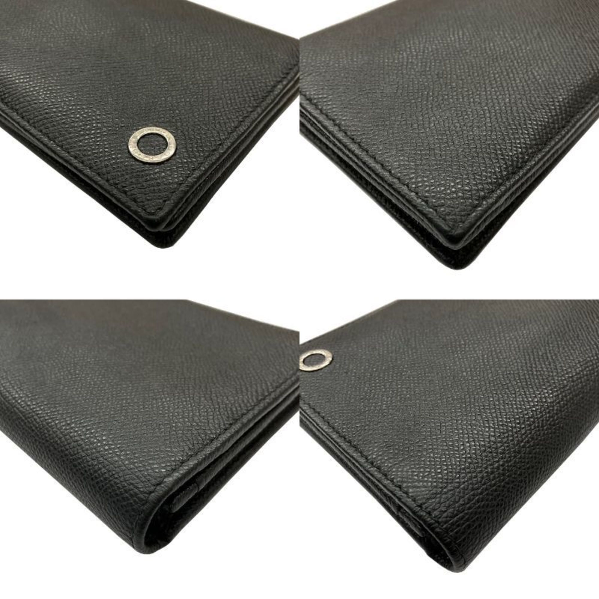 Bvlgari BVLGARI Bulgari Bi-fold Long Wallet 30398 Man Grain Calf Leather Black Men's Size ONE SIZE - 3 Thumbnail