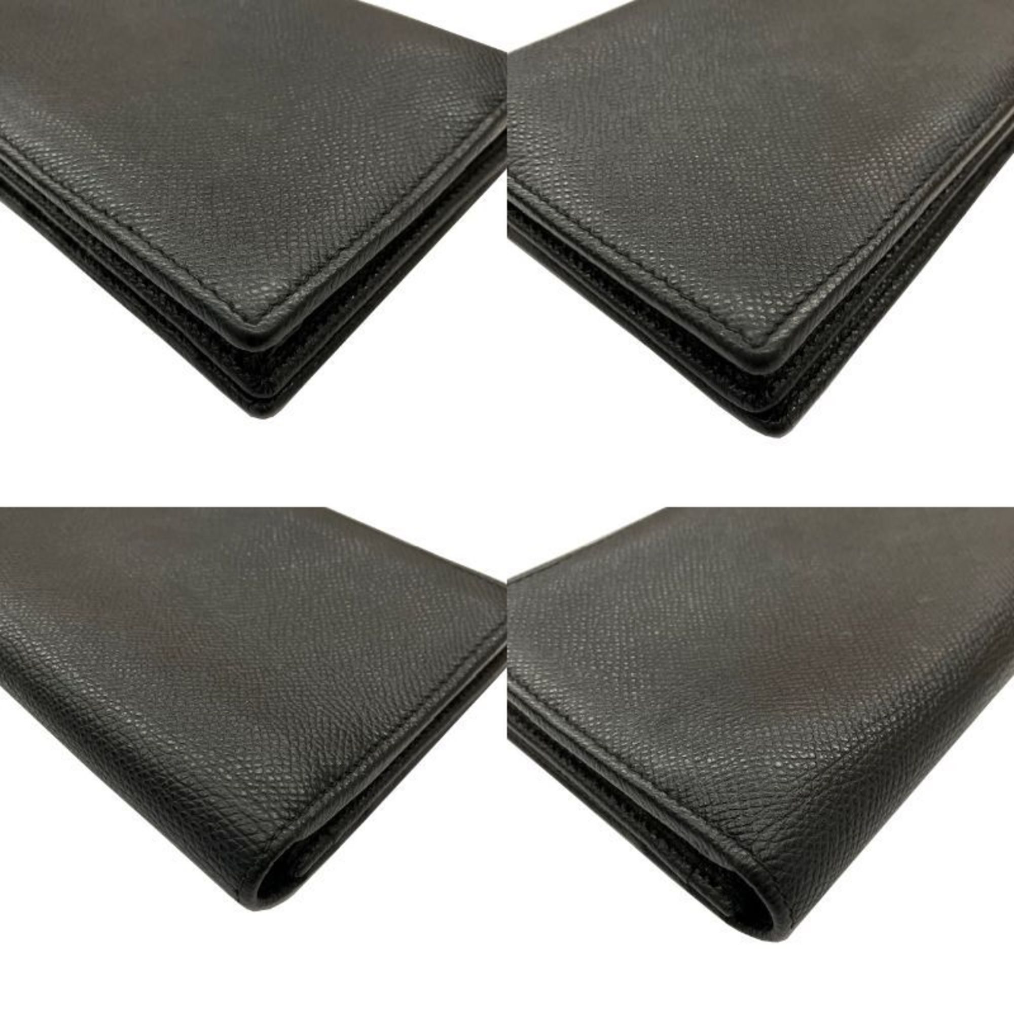 Bvlgari BVLGARI Bulgari Bi-fold Long Wallet 30398 Man Grain Calf Leather Black Men's Size ONE SIZE - 4 Thumbnail