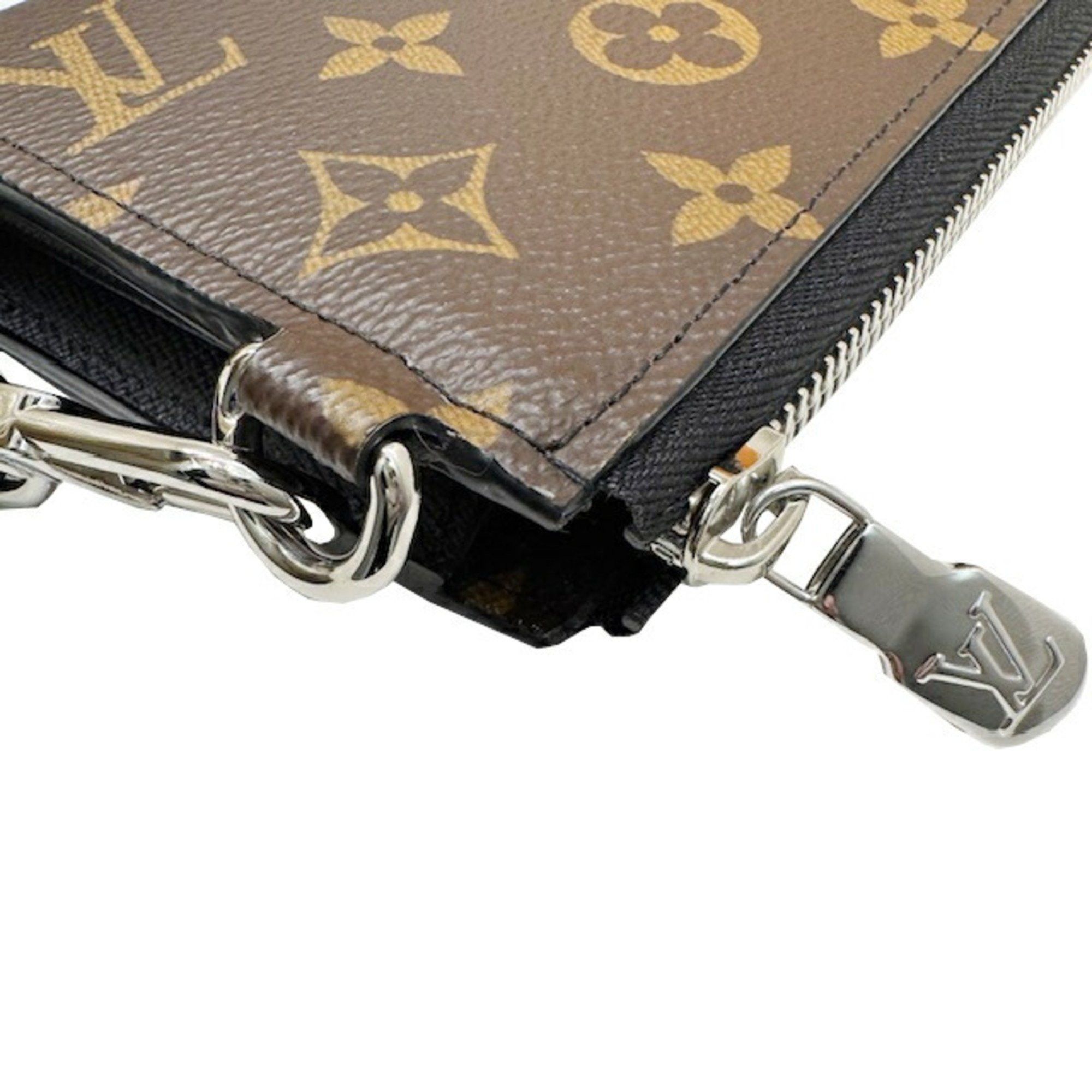 Louis Vuitton Louis Vuitton Monogram Macassar Zippy Dragonne M69407 RFID L-shaped long wallet Calf leather with strap Brown Noir Black Men's Size ONE SIZE - 5 Thumbnail