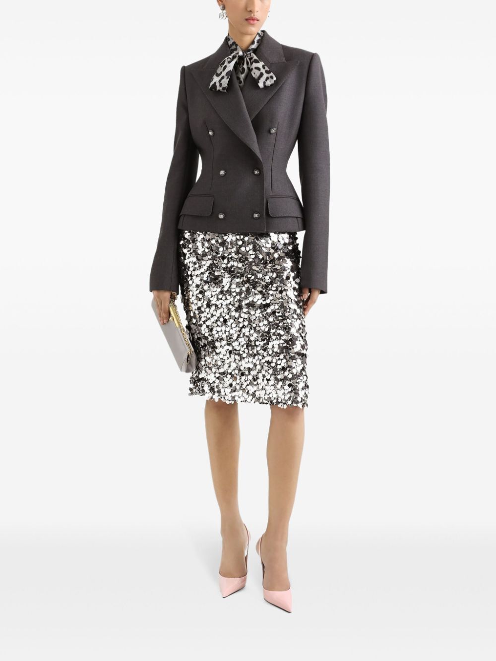 Dolce & Gabbana SEQUIN-EMBELLISHED MIDI SKIRT Size 32" / US 10 / IT 46 - 2 Thumbnail