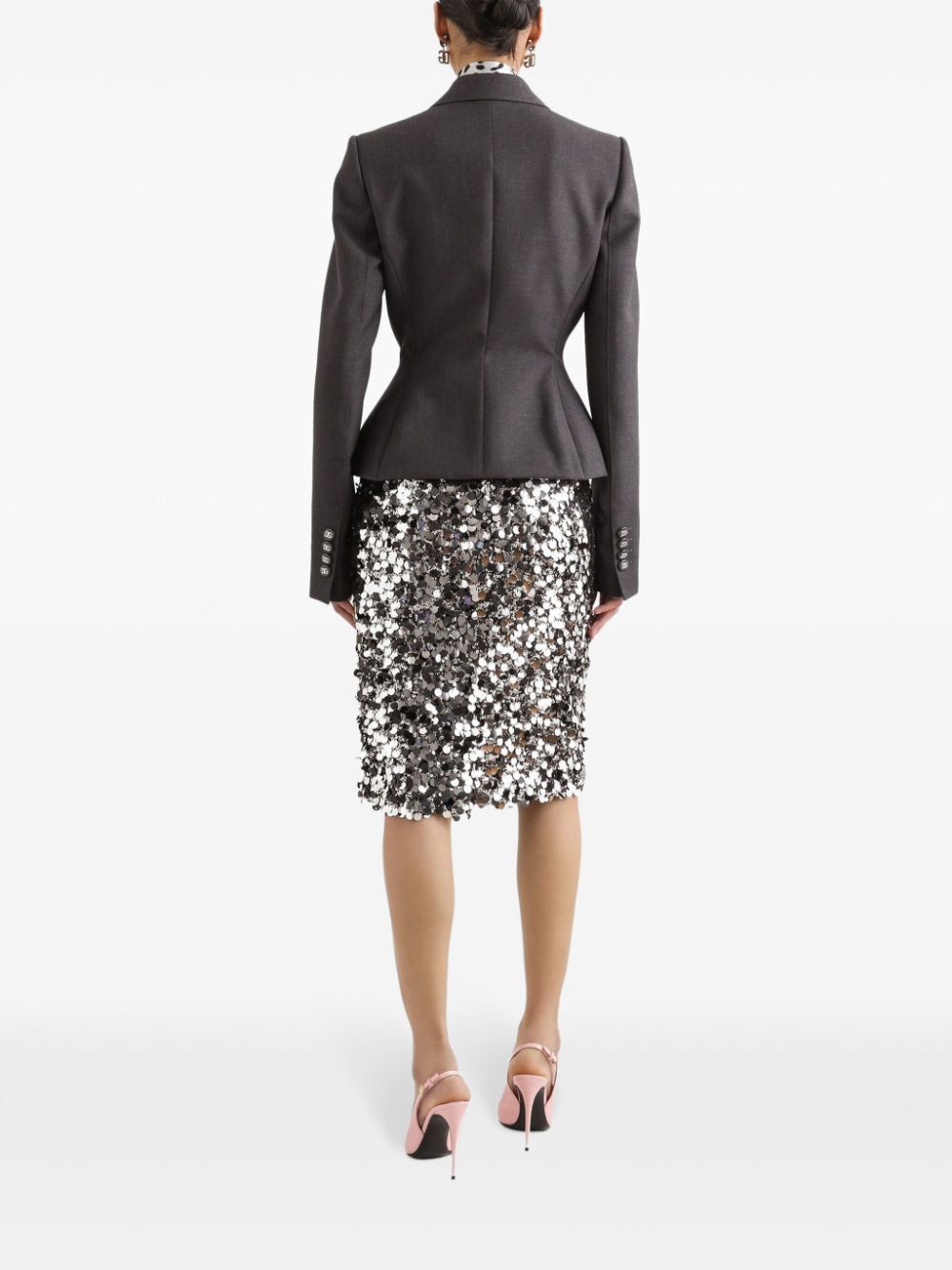 Dolce & Gabbana SEQUIN-EMBELLISHED MIDI SKIRT Size 32" / US 10 / IT 46 - 3 Thumbnail