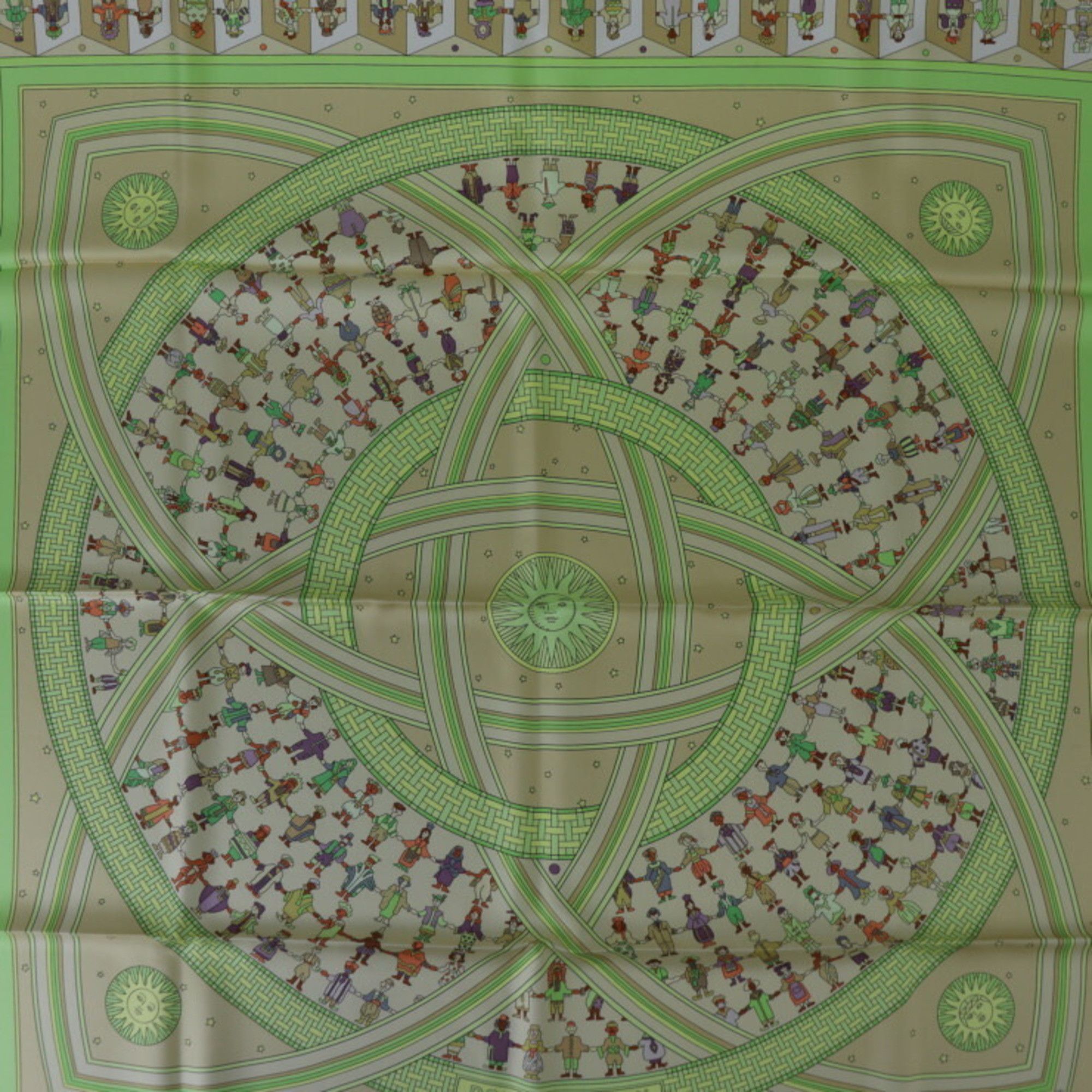 Other HERMES DONNER LA MAIN Carré 90 Scarf - Silk Green Multicolor Large Size ONE SIZE - 3 Thumbnail