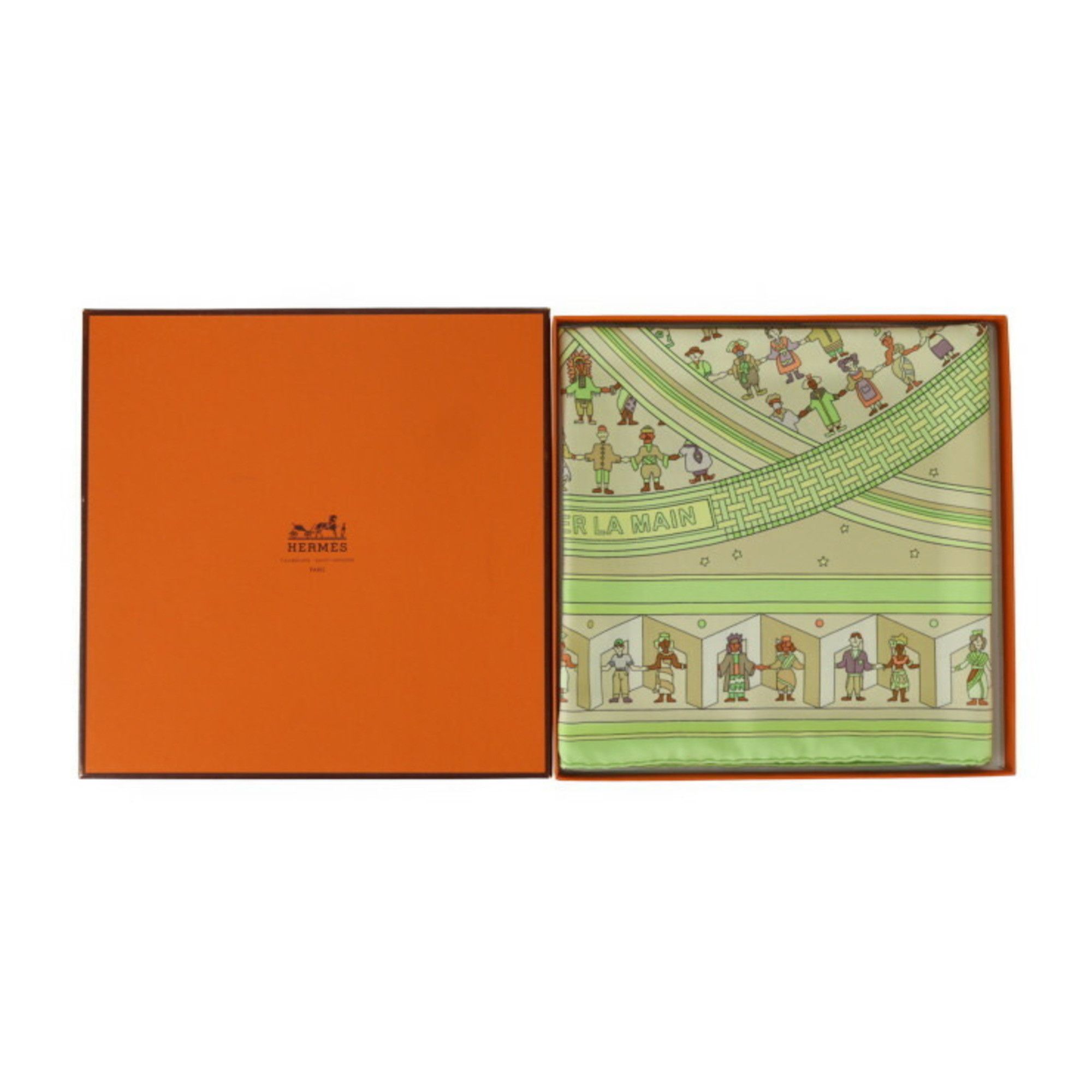 Other HERMES DONNER LA MAIN Carré 90 Scarf - Silk Green Multicolor Large Size ONE SIZE - 9 Thumbnail