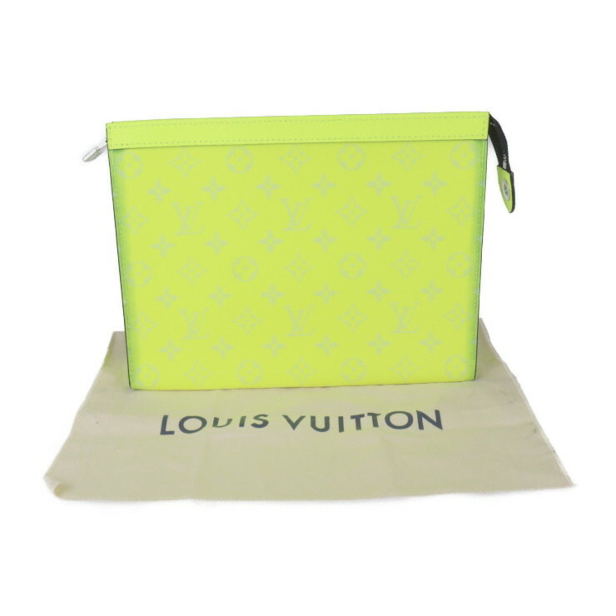 Louis Vuitton Louis Vuitton Pochette Voyage MM Taiga Rama Second Bag M30946 Monogram Canvas Yellow Clutch Pouch Size ONE SIZE - 10 Thumbnail