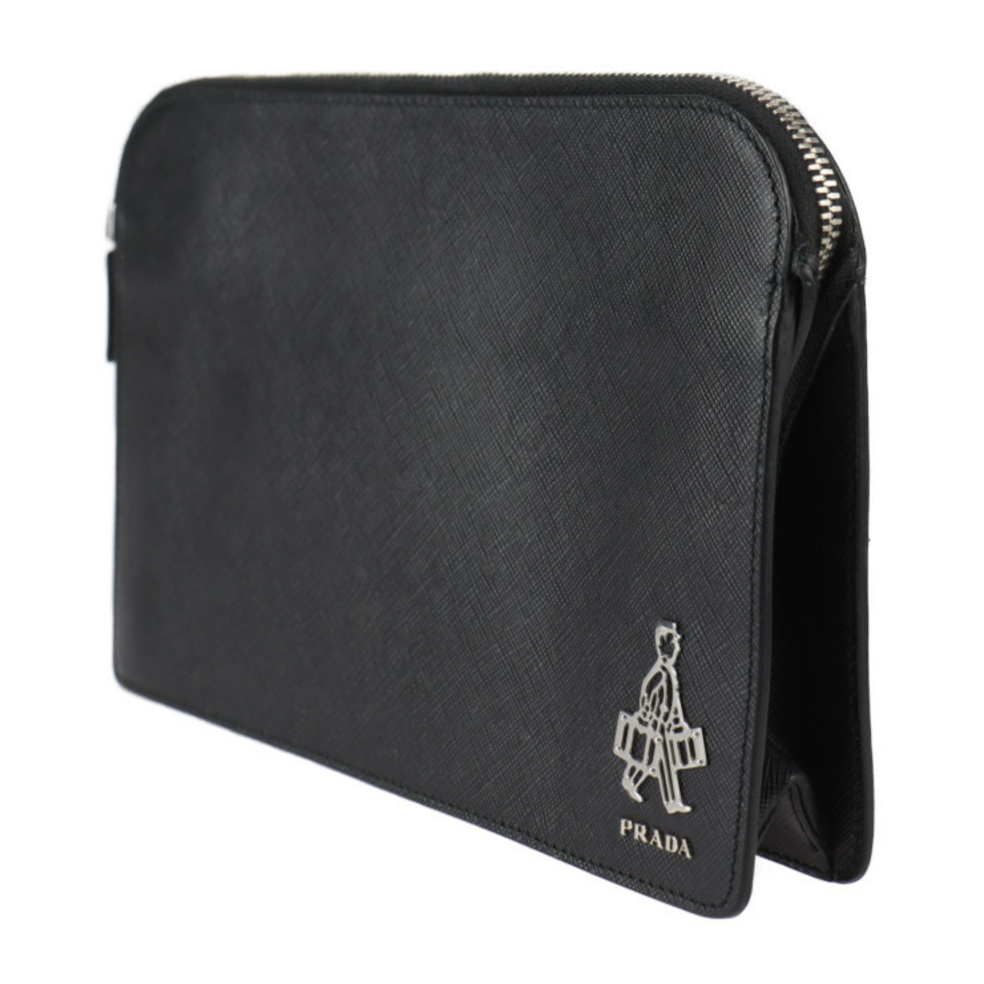 Prada Prada Pouch Second Bag 2VF056 Saffiano Leather Black Clutch Size ONE SIZE - 2 Thumbnail
