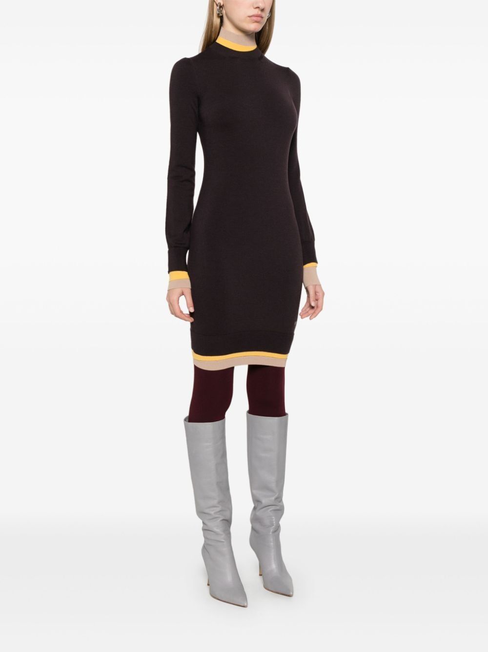 Fendi MULTI LAYER WOOL FITTED DRESS Size M / US 6-8 / IT 42-44 - 2 Thumbnail