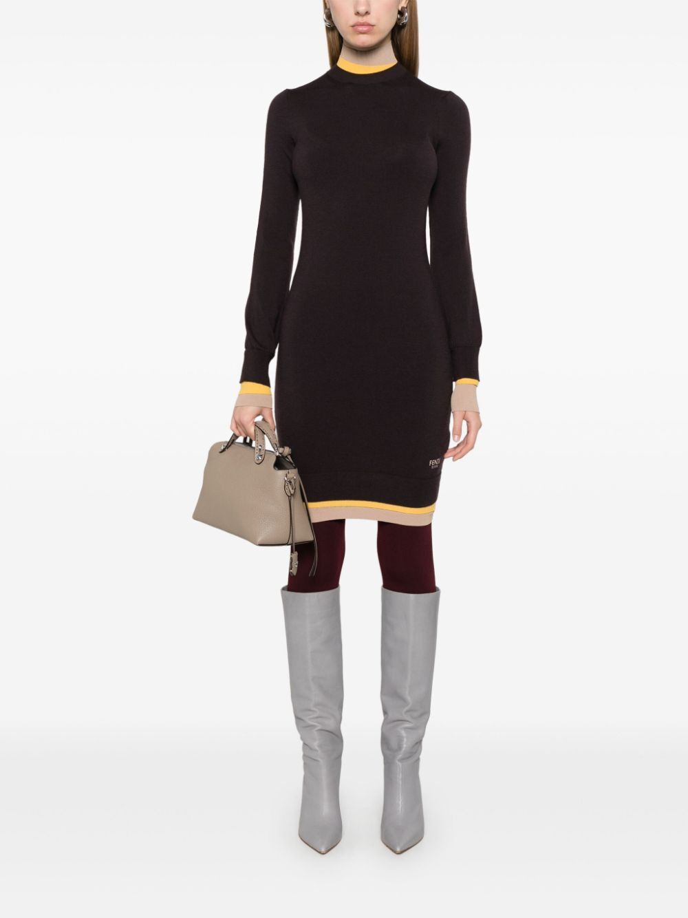 Fendi MULTI LAYER WOOL FITTED DRESS Size M / US 6-8 / IT 42-44 - 5 Thumbnail