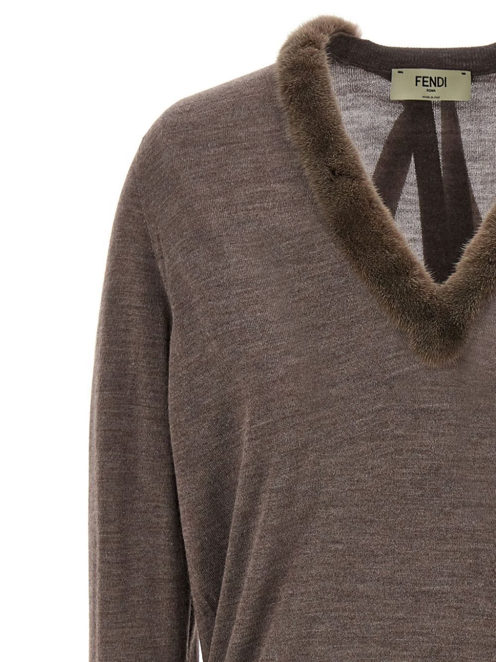 Fendi WOOL AND SILK V-NECK JUMPER Size M / US 6-8 / IT 42-44 - 4 Thumbnail