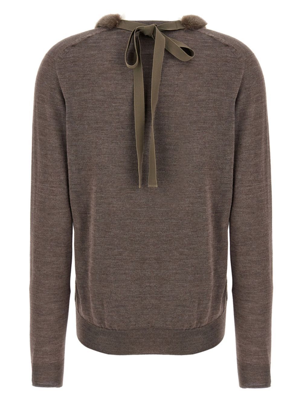 Fendi WOOL AND SILK V-NECK JUMPER Size M / US 6-8 / IT 42-44 - 2 Thumbnail