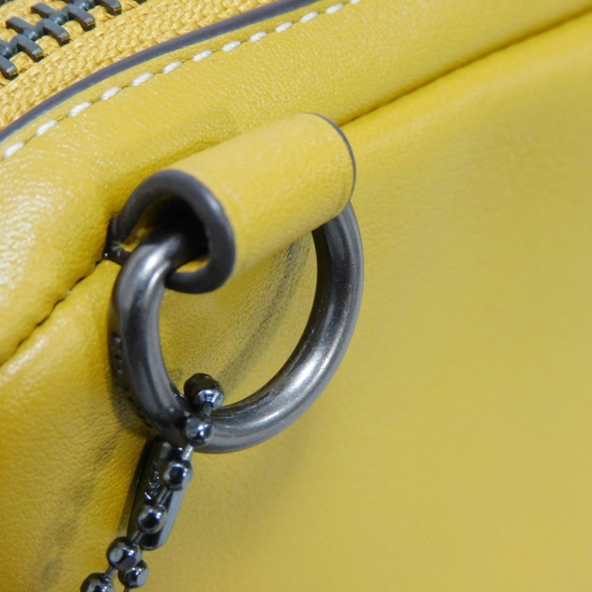 Coach COACH Shoulder Bag Carrier Phone Crossbody Smooth Calf Yellow Pochette Embossed Flax CM170 Men's Size ONE SIZE - 9 Thumbnail