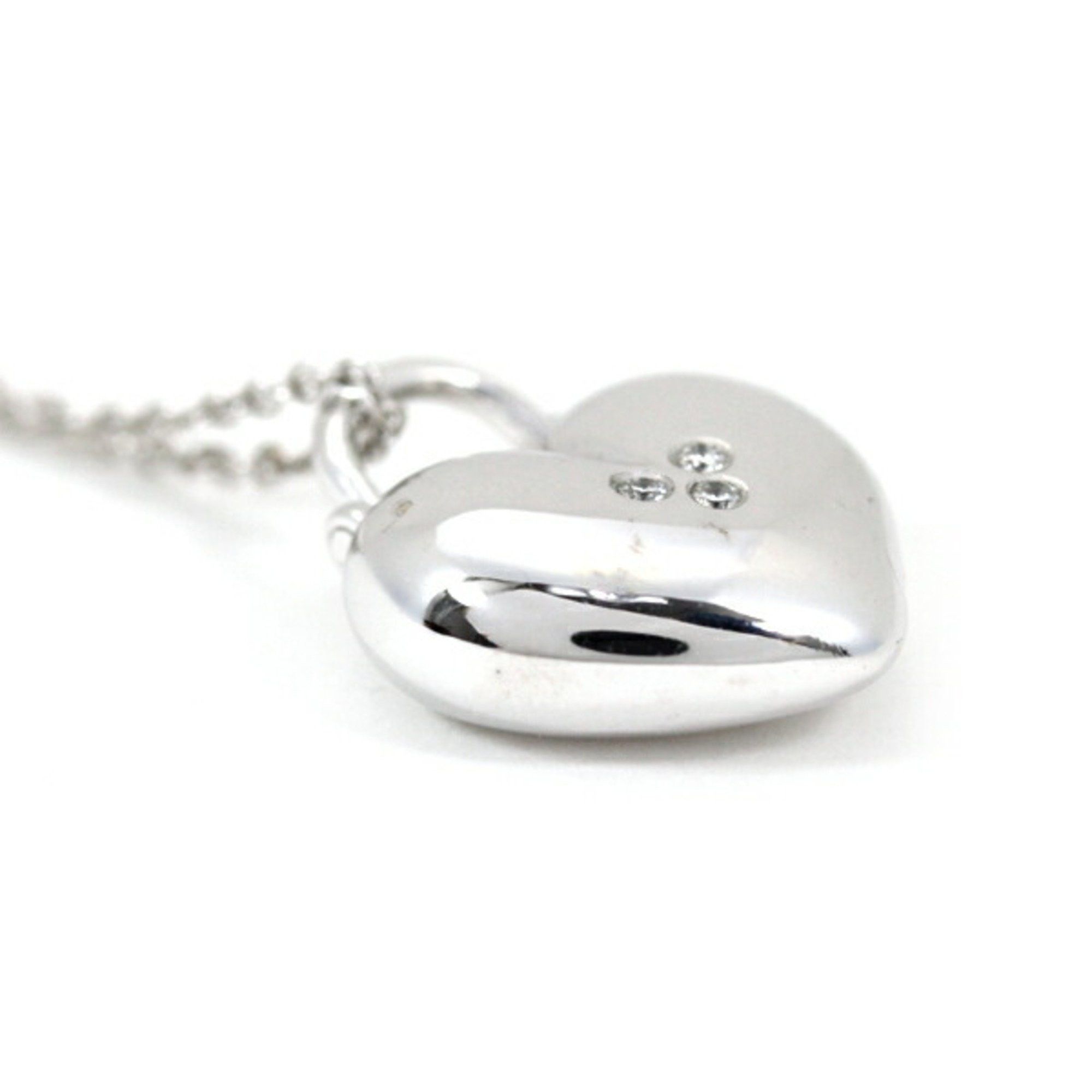 Tiffany & Co. Tiffany Necklace Sentimental Heart 3P Diamond K18 WG 750 Pendant White Gold Women's TIFFANY & Co. Z21 Size ONE SIZE - 4 Thumbnail