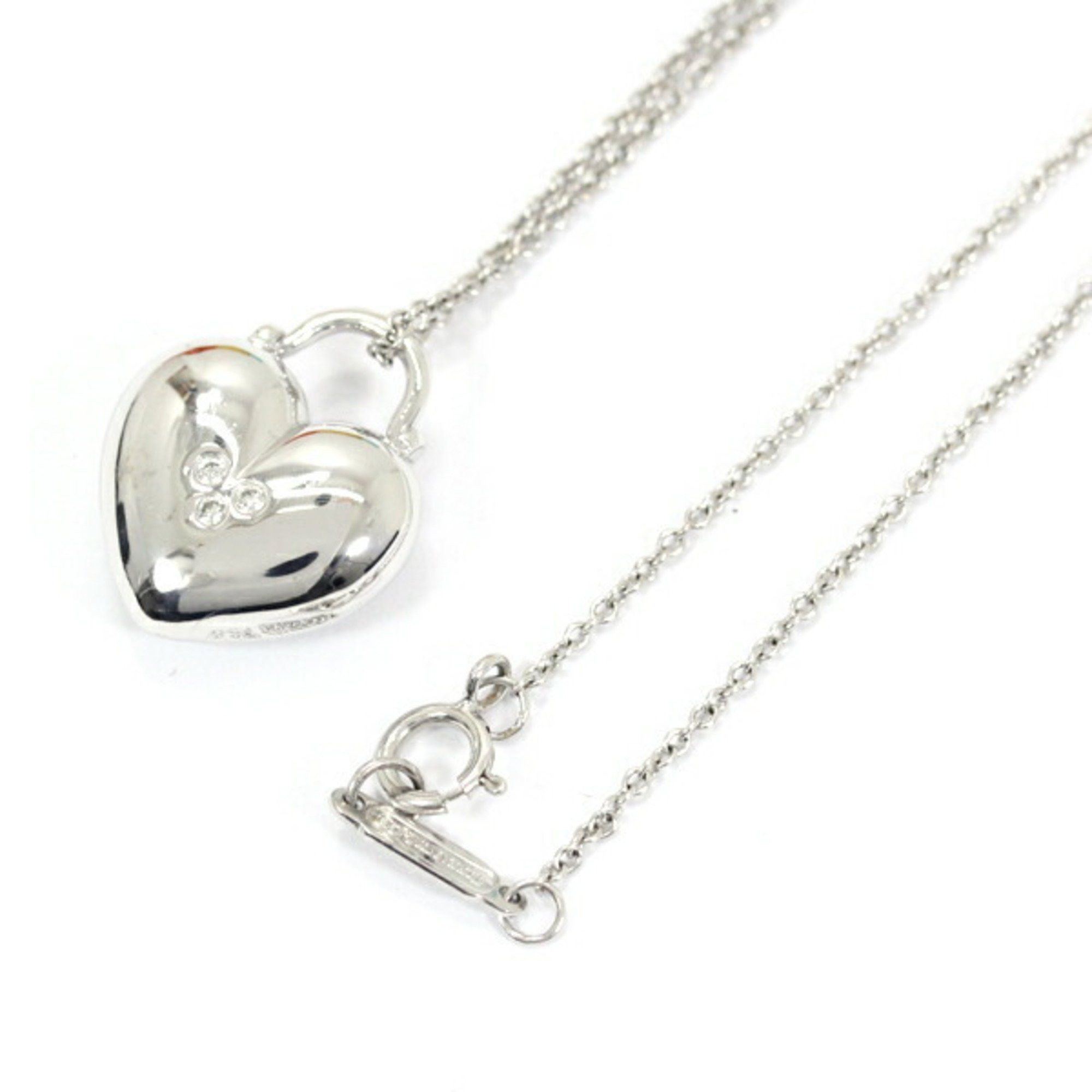 Tiffany & Co. Tiffany Necklace Sentimental Heart 3P Diamond K18 WG 750 Pendant White Gold Women's TIFFANY & Co. Z21 Size ONE SIZE - 7 Thumbnail