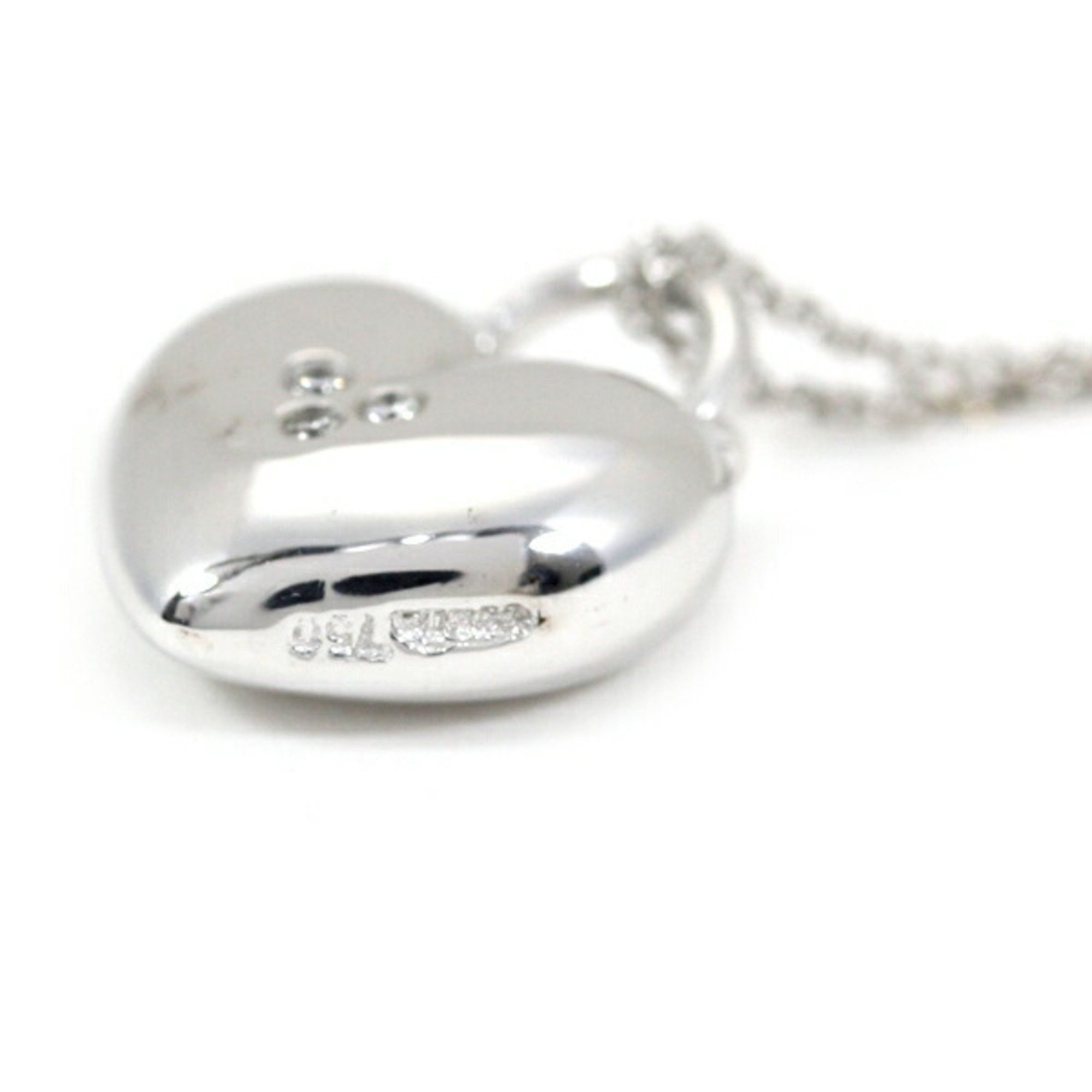 Tiffany & Co. Tiffany Necklace Sentimental Heart 3P Diamond K18 WG 750 Pendant White Gold Women's TIFFANY & Co. Z21 Size ONE SIZE - 3 Thumbnail