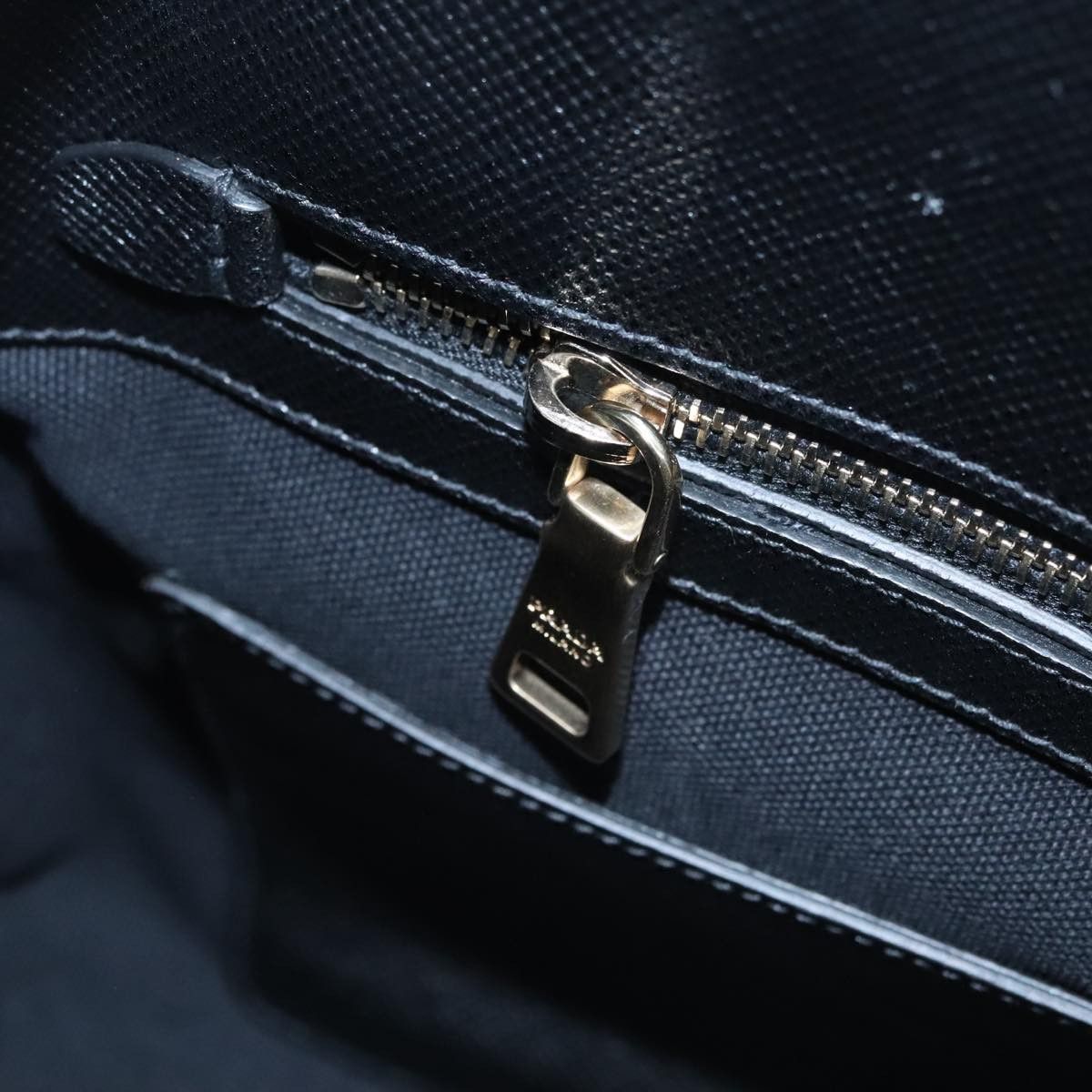 Prada Canapa Black Leather Handbag (Pre-Owned) Size ONE SIZE - 12 Thumbnail