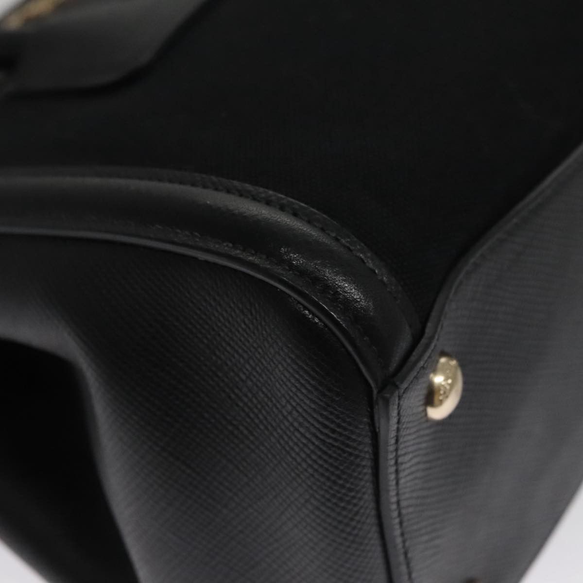 Prada Canapa Black Leather Handbag (Pre-Owned) Size ONE SIZE - 9 Thumbnail
