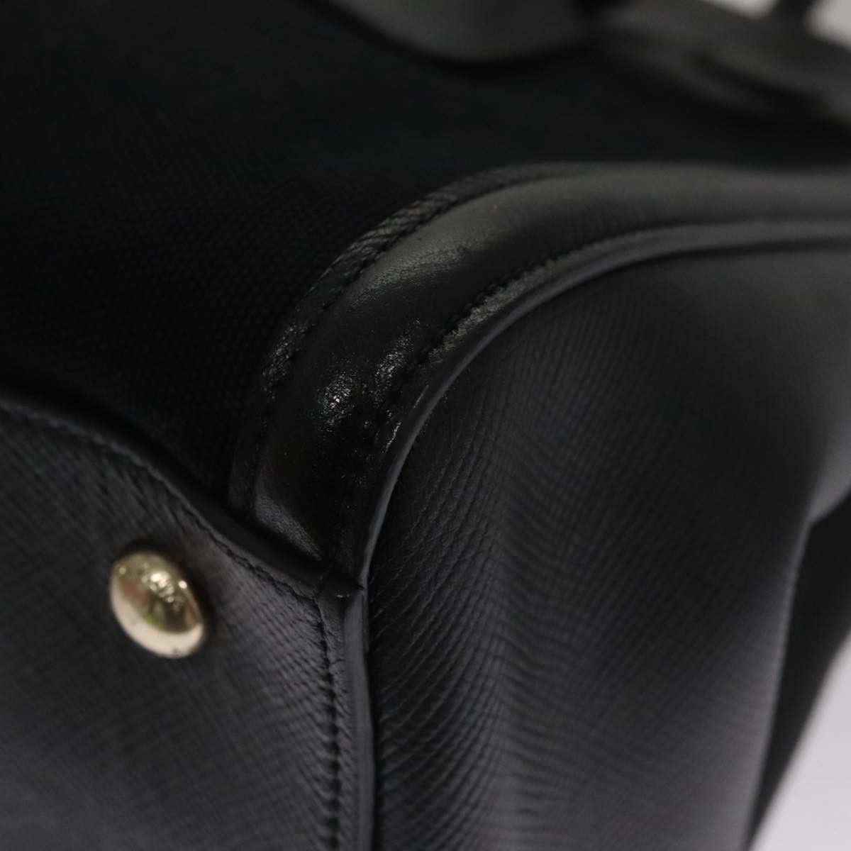 Prada Canapa Black Leather Handbag (Pre-Owned) Size ONE SIZE - 10 Thumbnail