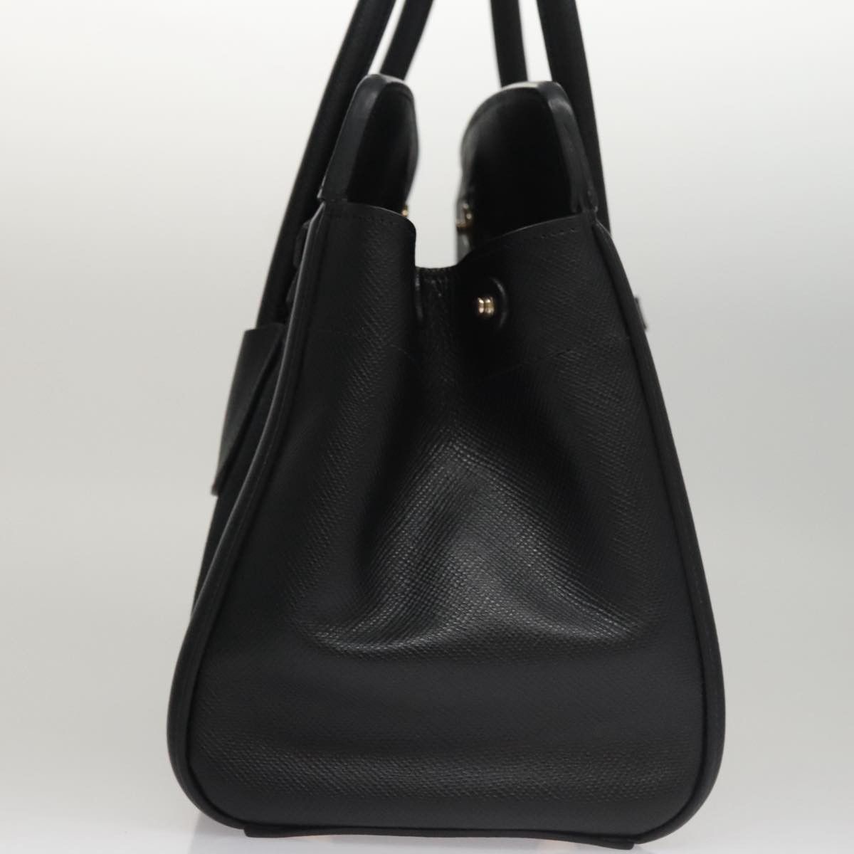 Prada Canapa Black Leather Handbag (Pre-Owned) Size ONE SIZE - 4 Thumbnail