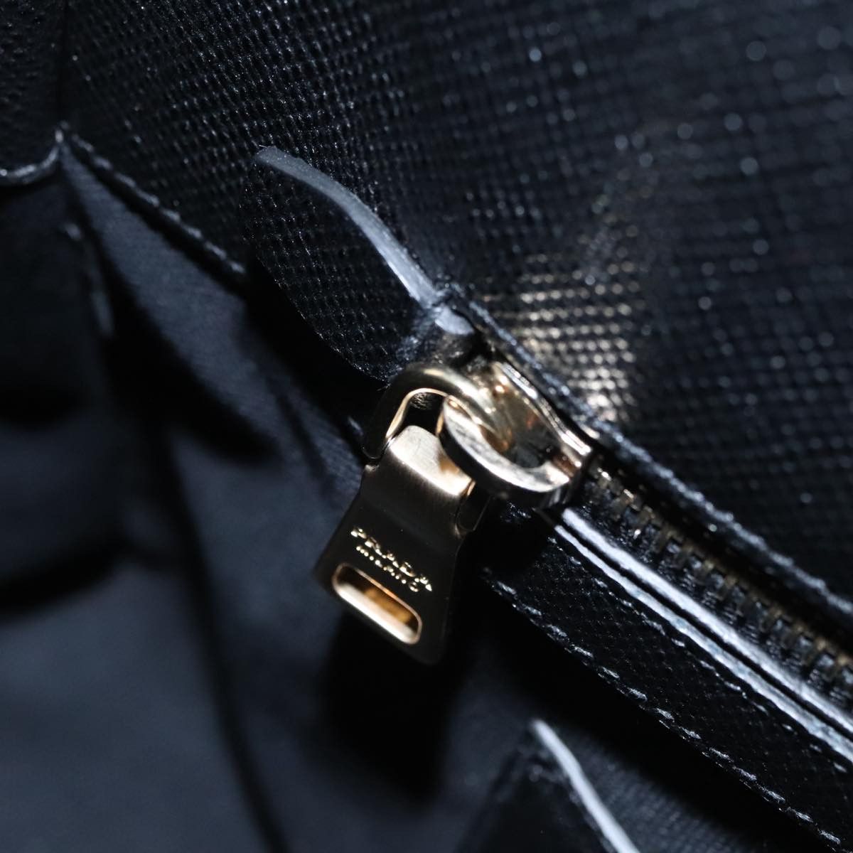 Prada Canapa Black Leather Handbag (Pre-Owned) Size ONE SIZE - 11 Thumbnail